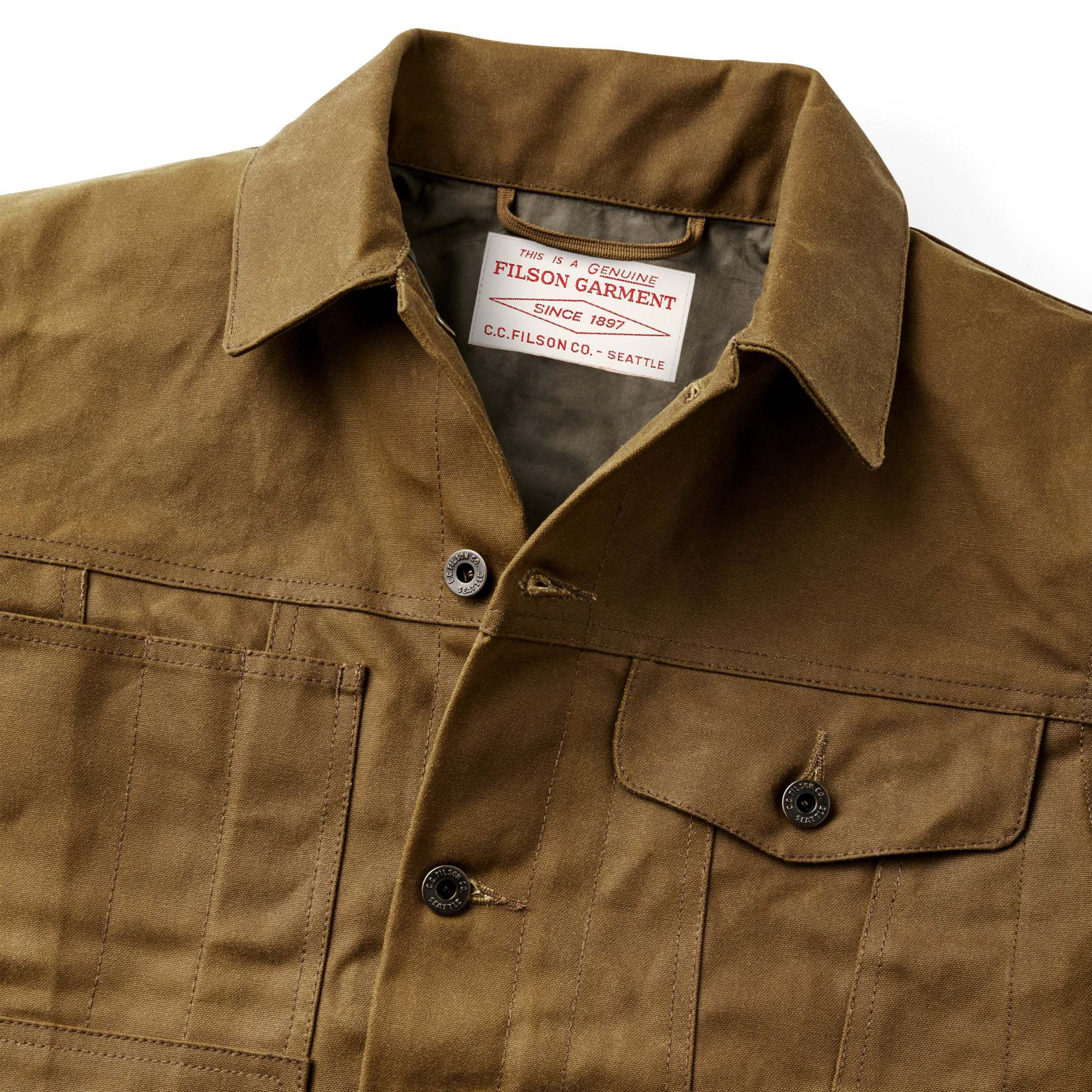 Tin Cloth Short Lined Cruiser Jacket - Dark Tan - Image 5