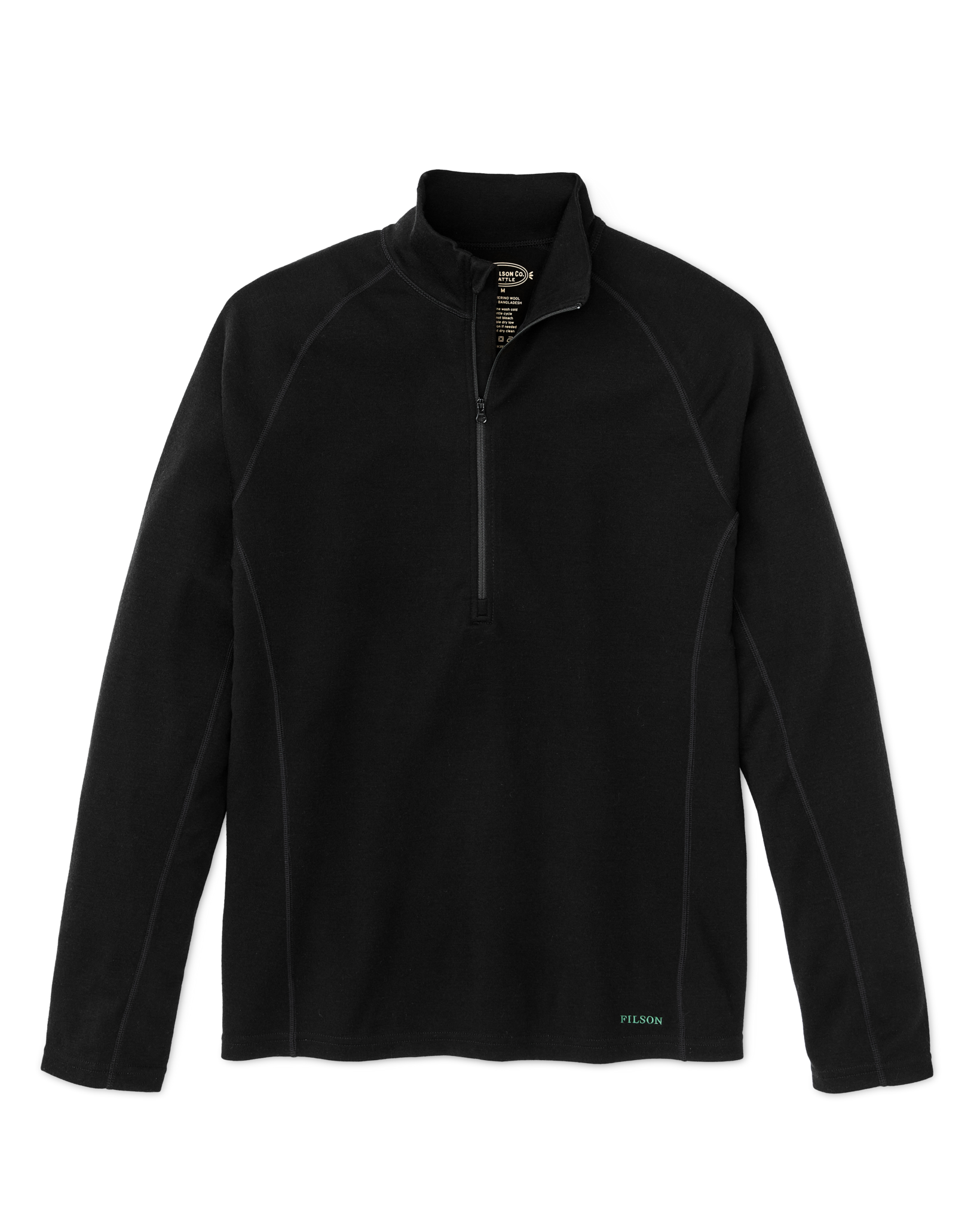 400g Merino Wool Long Sleeve Half-zip - Black - Image 5