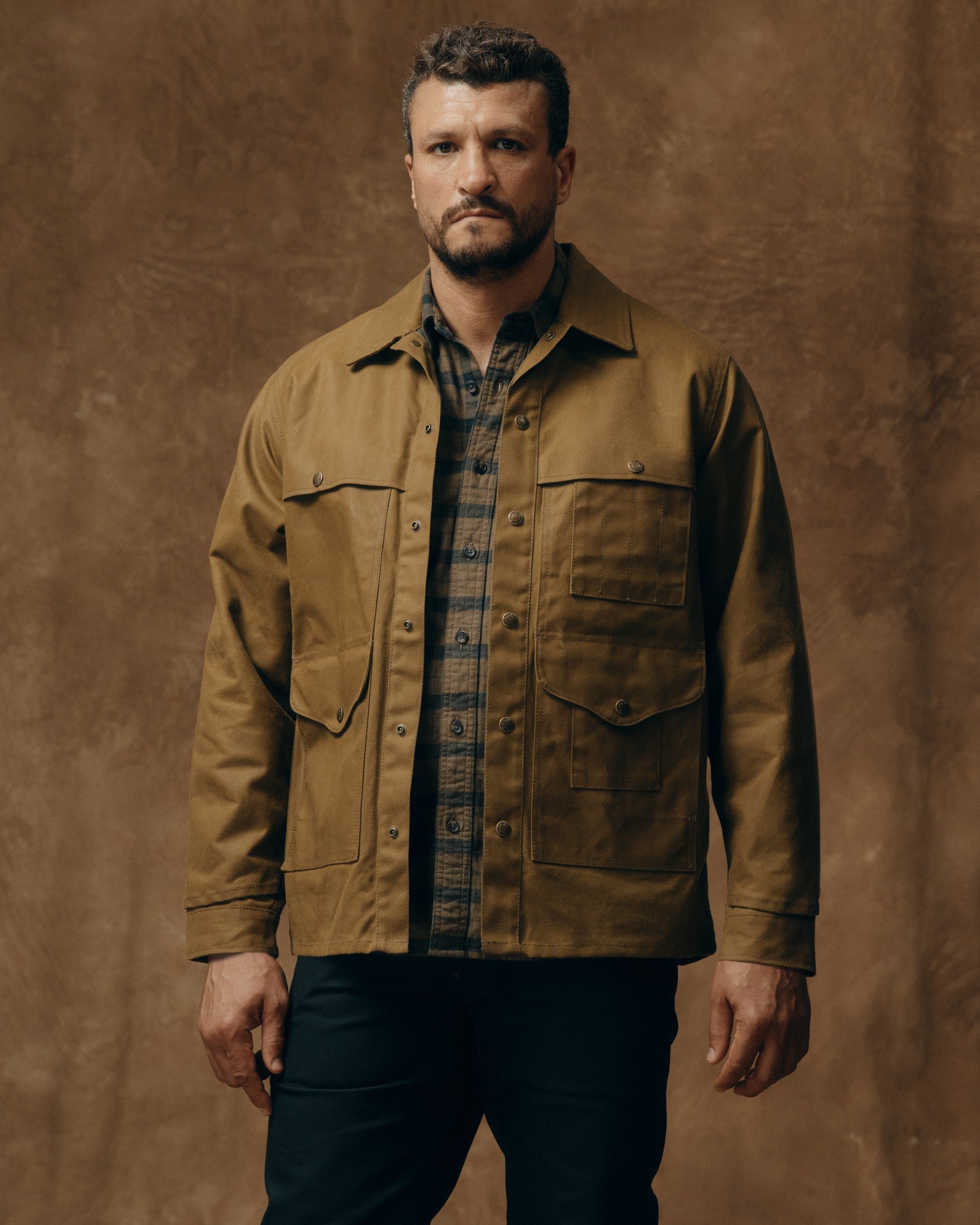 Lined Tin Cloth Cruiser Jacket - Dark Tan
