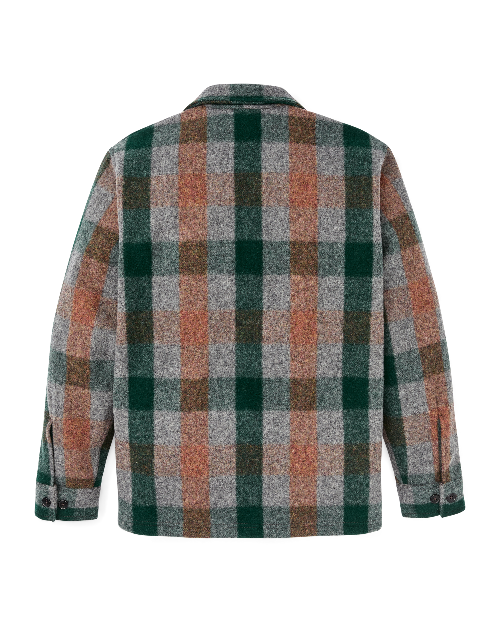 Mackinaw Wool Jac-shirt - Green / Orange / Gray Plaid - Image 2