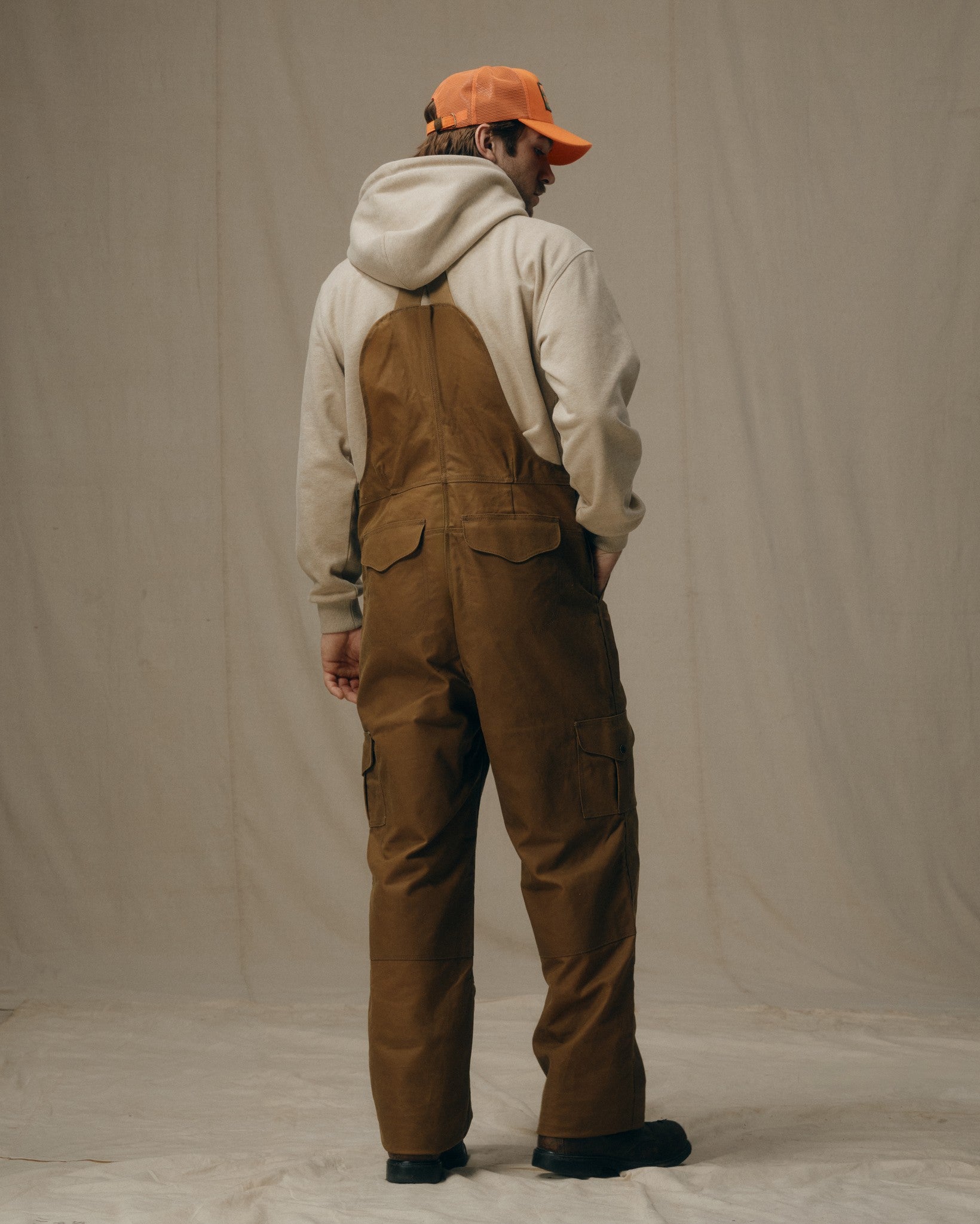 Oil Finish Double Tin Cloth Bibs - Dark Tan - Image 2