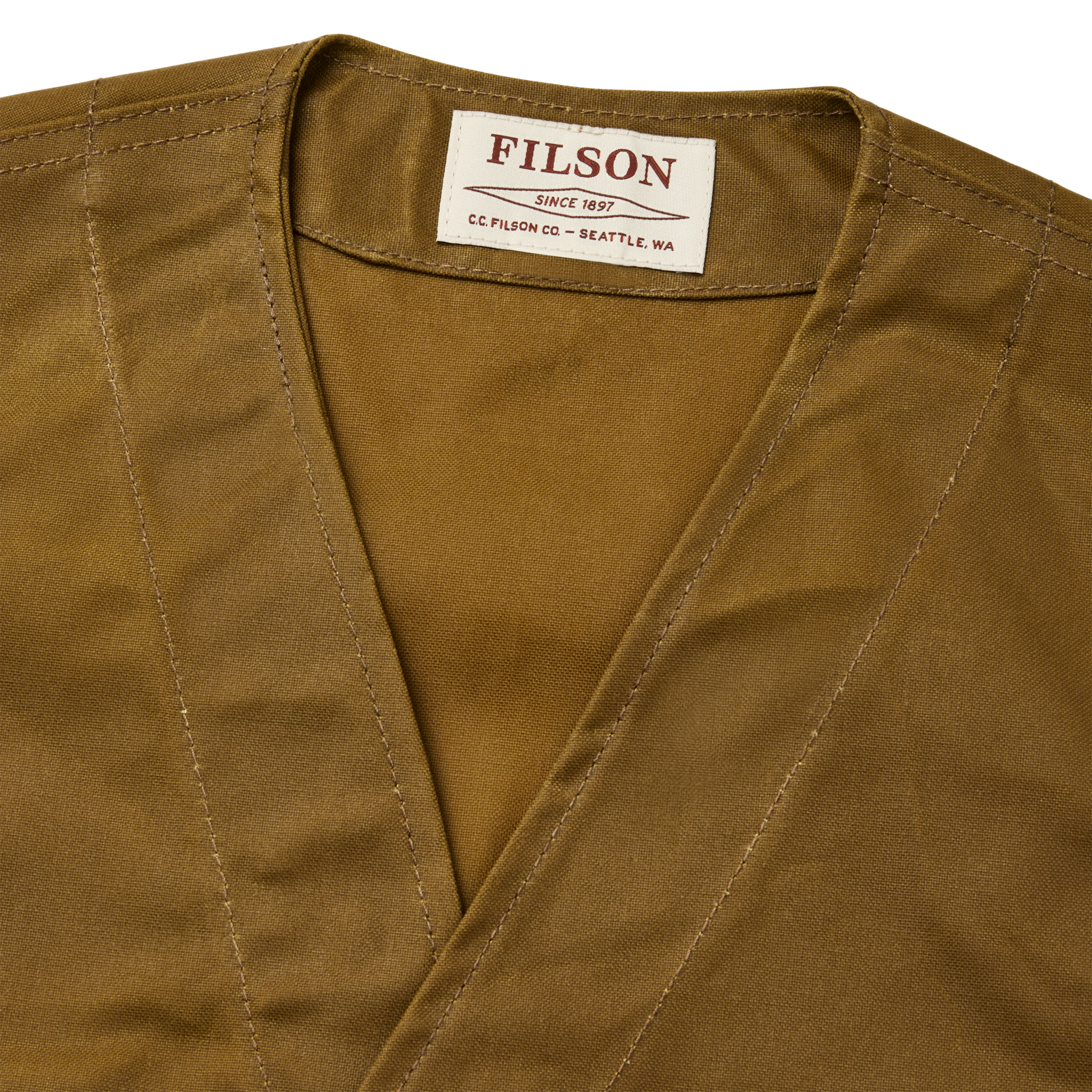Oil Tin Cloth Vest - Dark Tan - Image 4