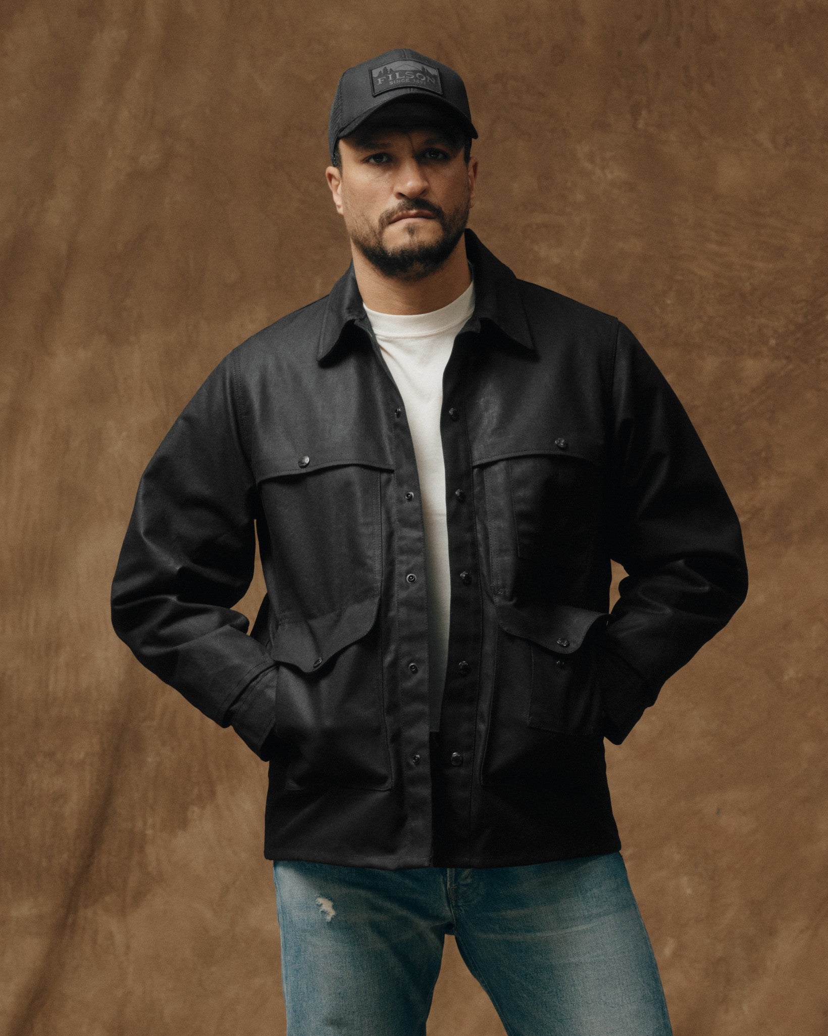 Lined Tin Cloth Cruiser Jacket - Black