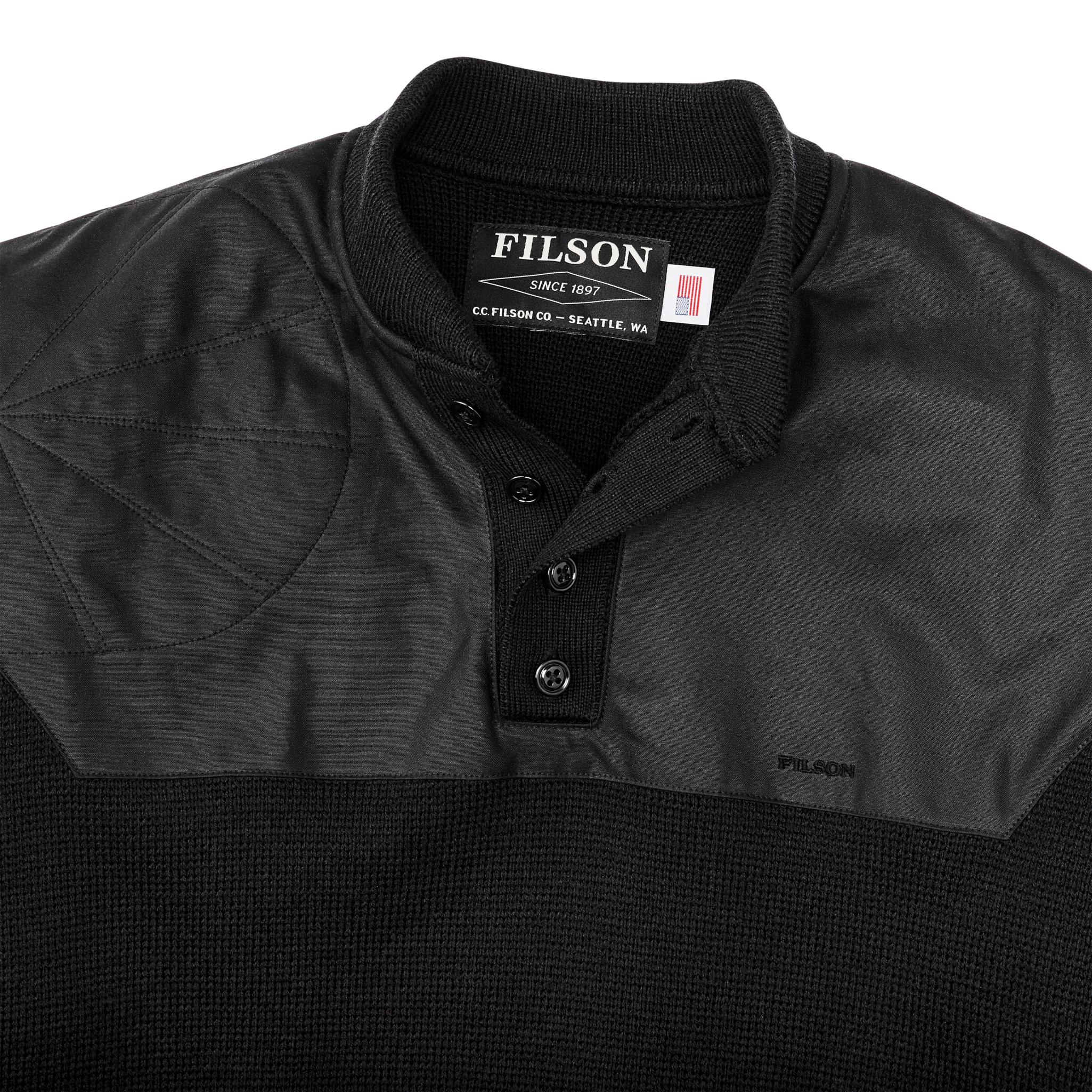 Henley Guide Sweater - Black - Image 5
