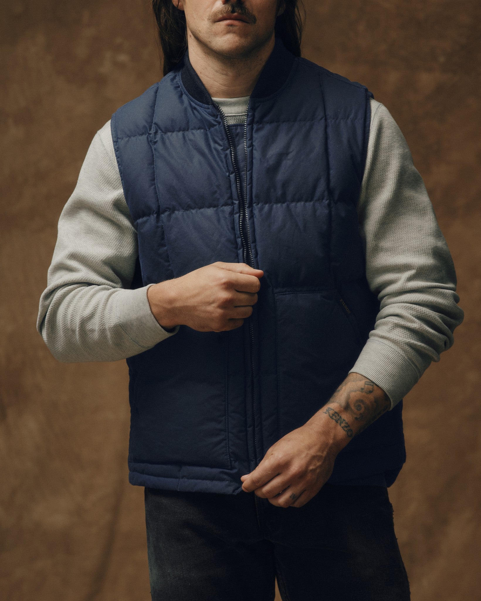 Waxed Down Vest - Night Sky