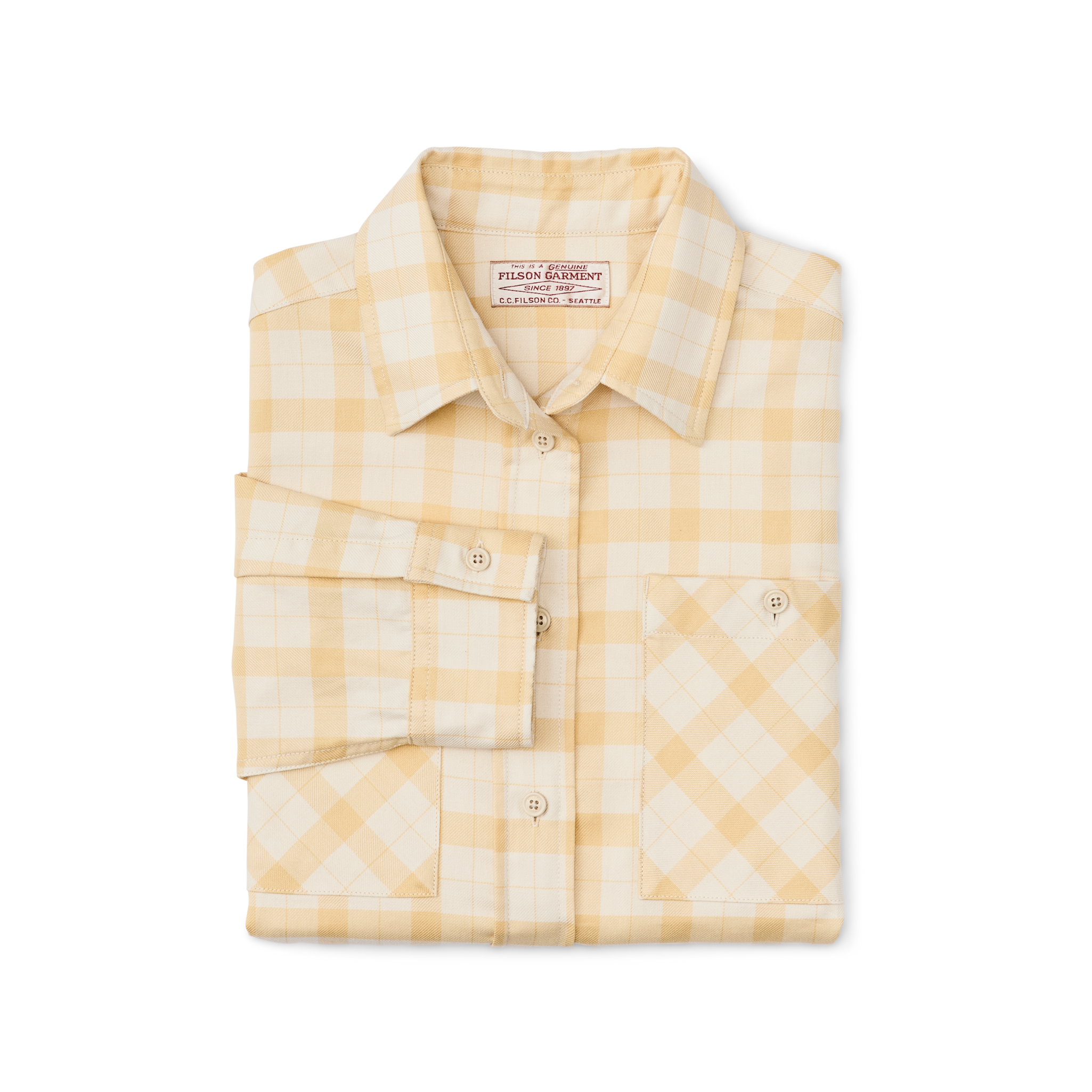 Women's Light Weight Alaskan Guide Shirt - Ivory / Straw Plaid - Image 3