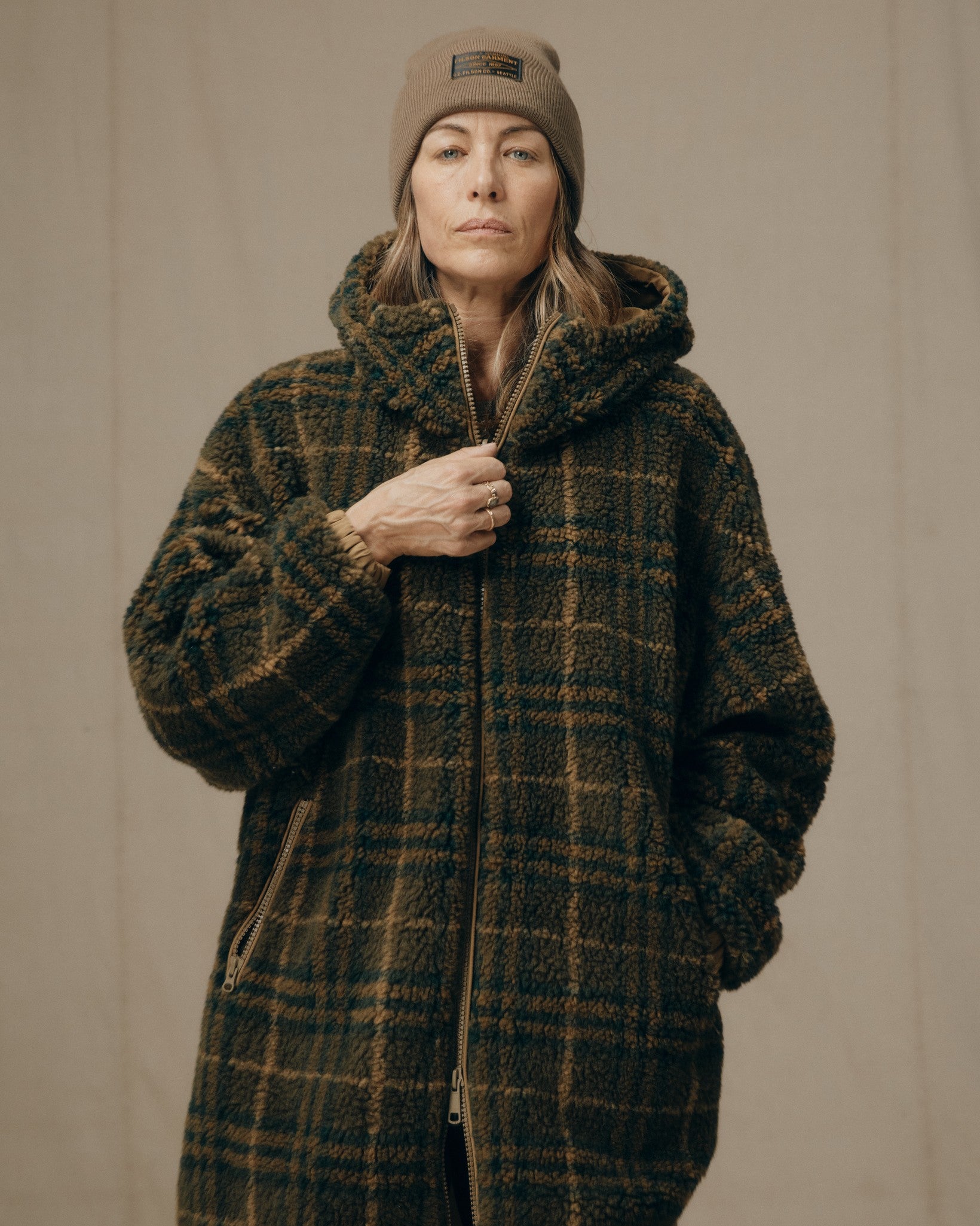 Women's Reversible Woolly Fleece Coat - Tan - Image 2