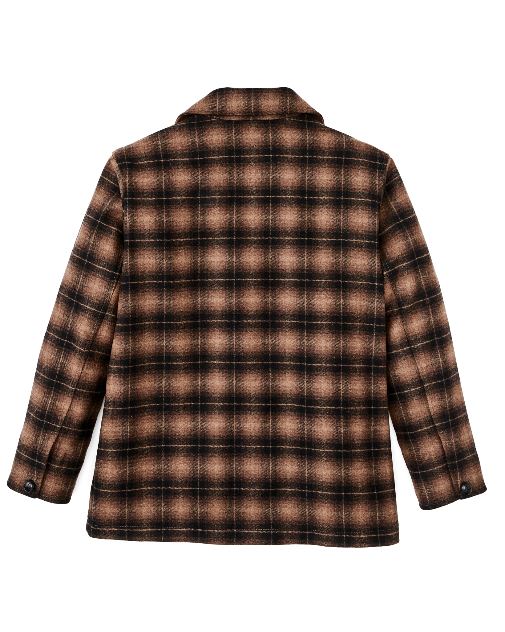 Women's Unconstructed Wool Blazer - Bronze Brown Plaid - Image 5