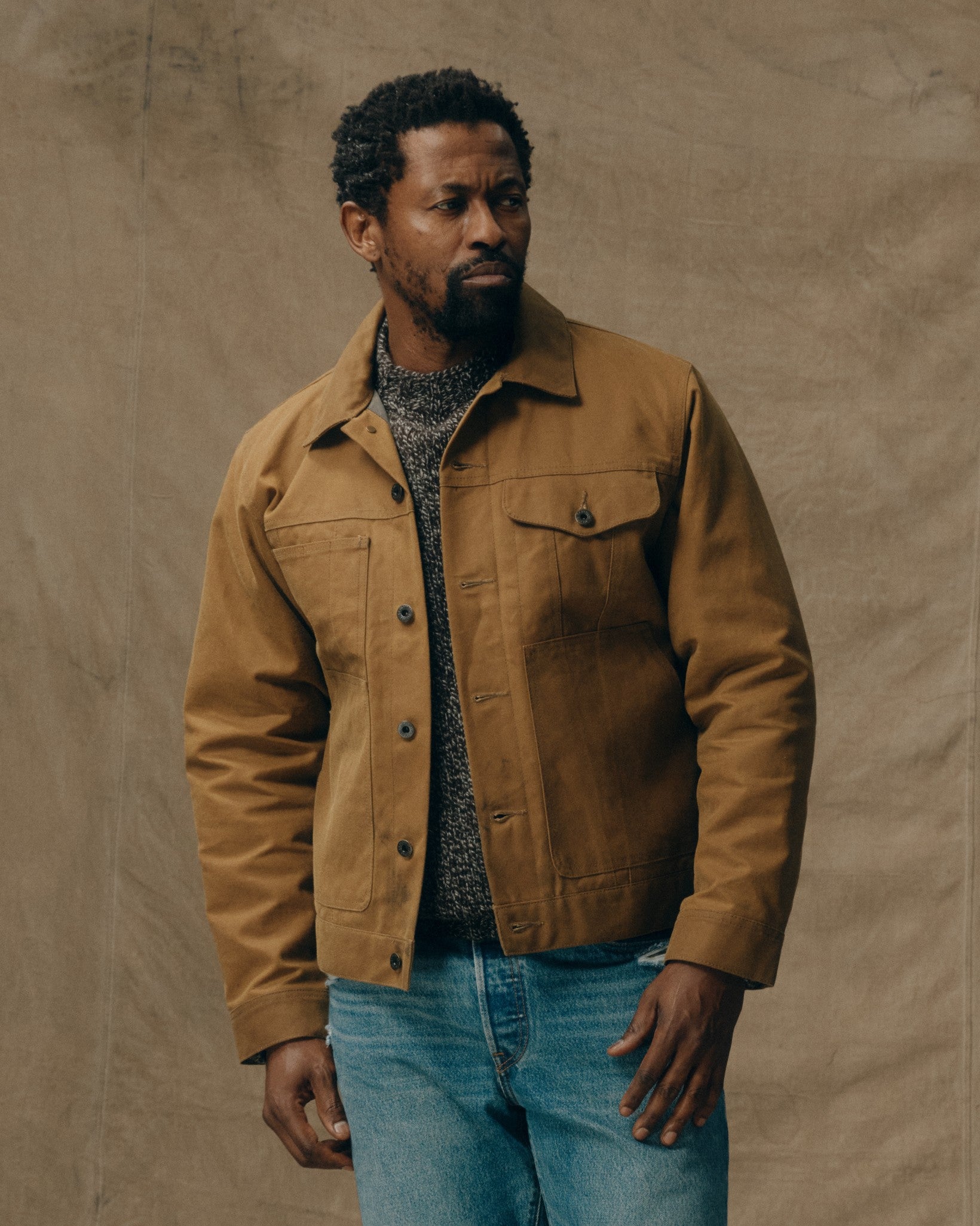 Tin Cloth Short Lined Cruiser Jacket - Dark Tan