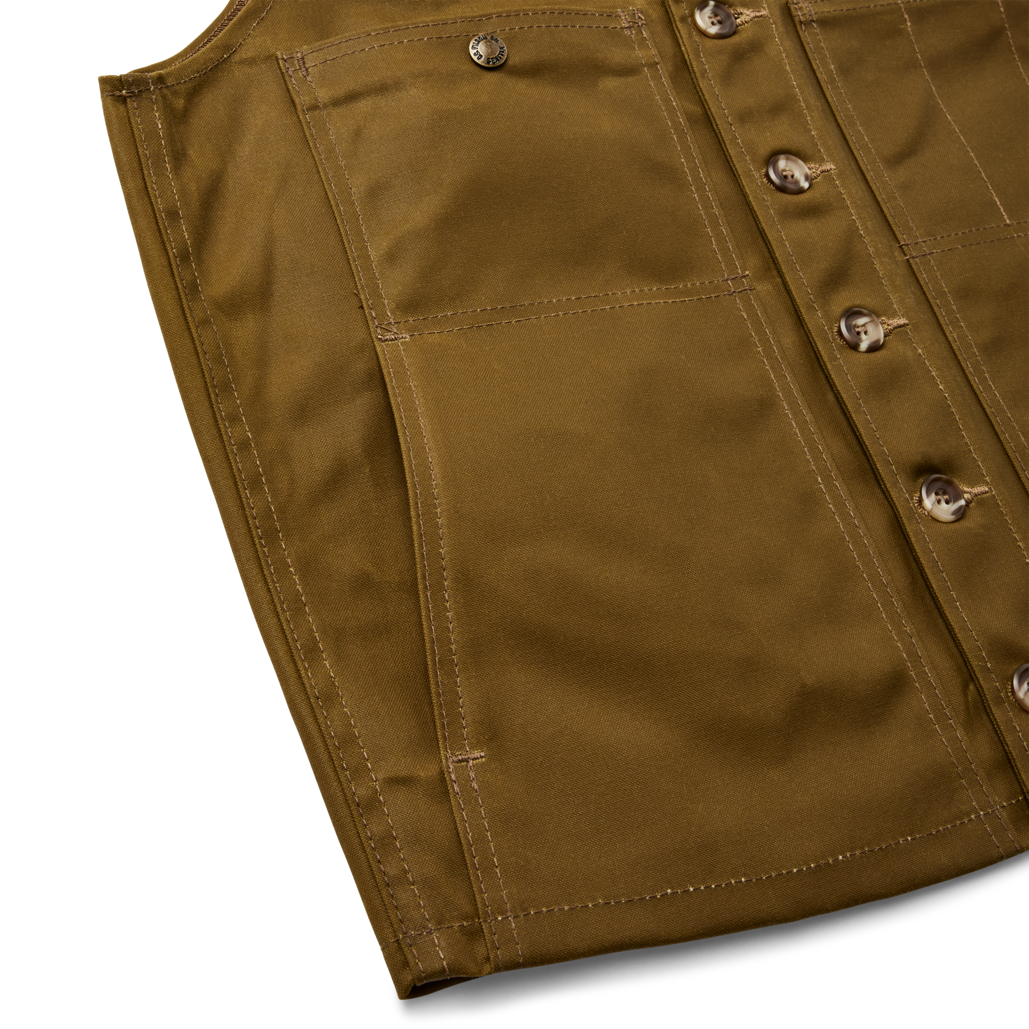 Oil Tin Cloth Vest - Dark Tan - Image 6