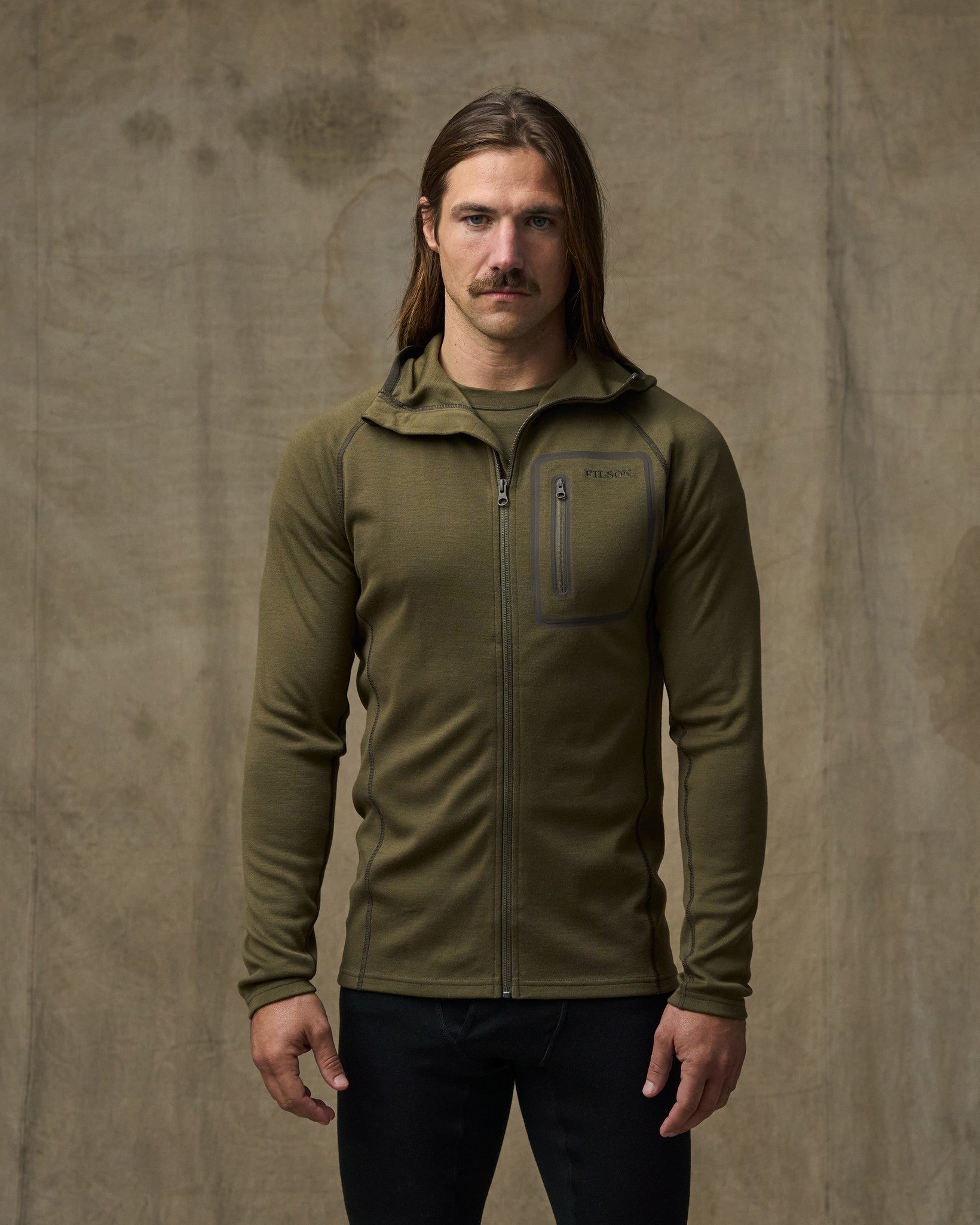 400g Merino Wool Hoodie - Dark Olive