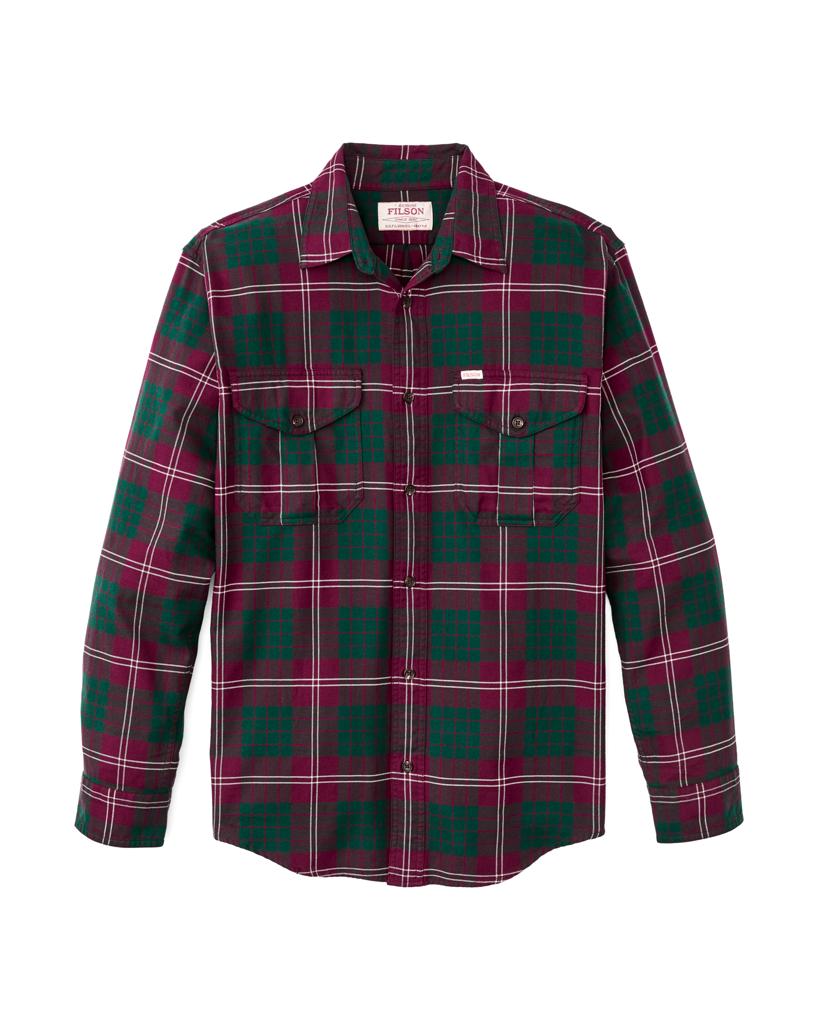 Lightweight Alaskan Guide Shirt - Green / Burgundy / Multi Plaid