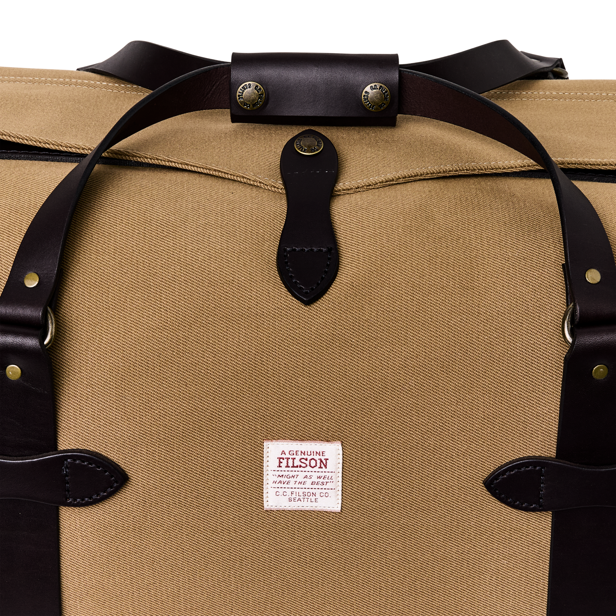 Medium Rugged Twill Duffle Bag - Tan - Image 7