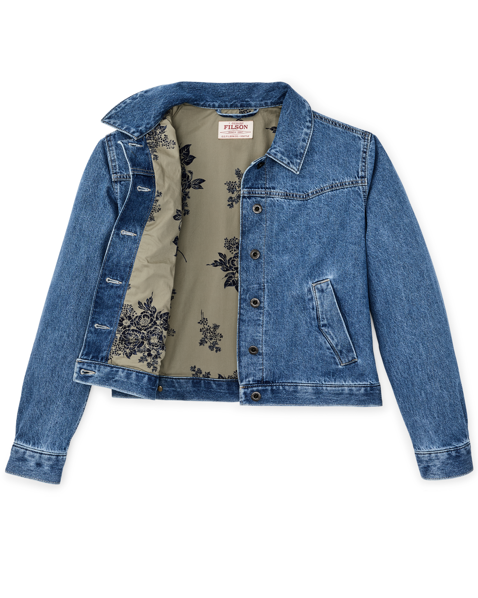 Women's Western Denim Jacket - Light Indigo - Image 2