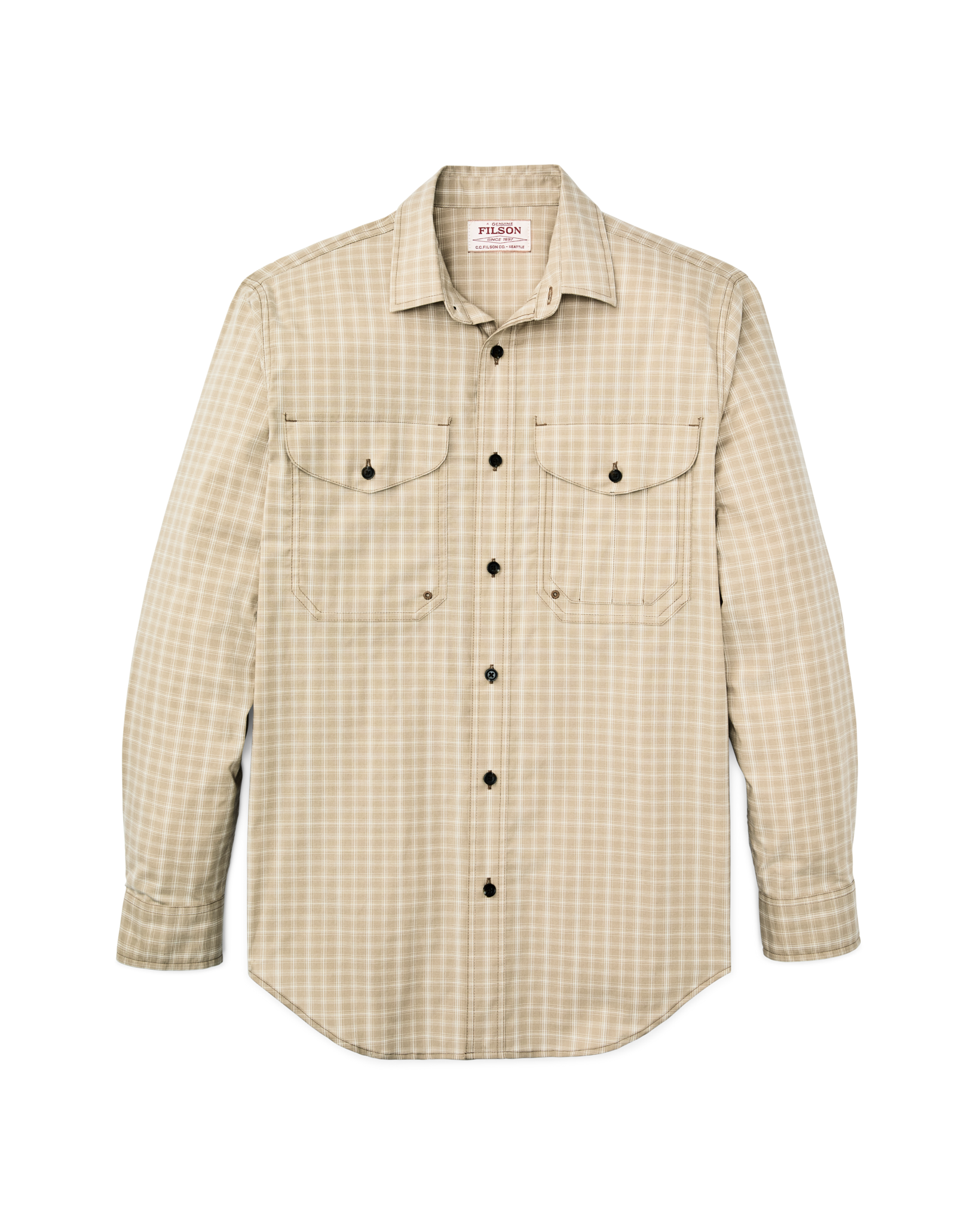 Twin Lakes Sport Shirt - Tan / Cream Plaid