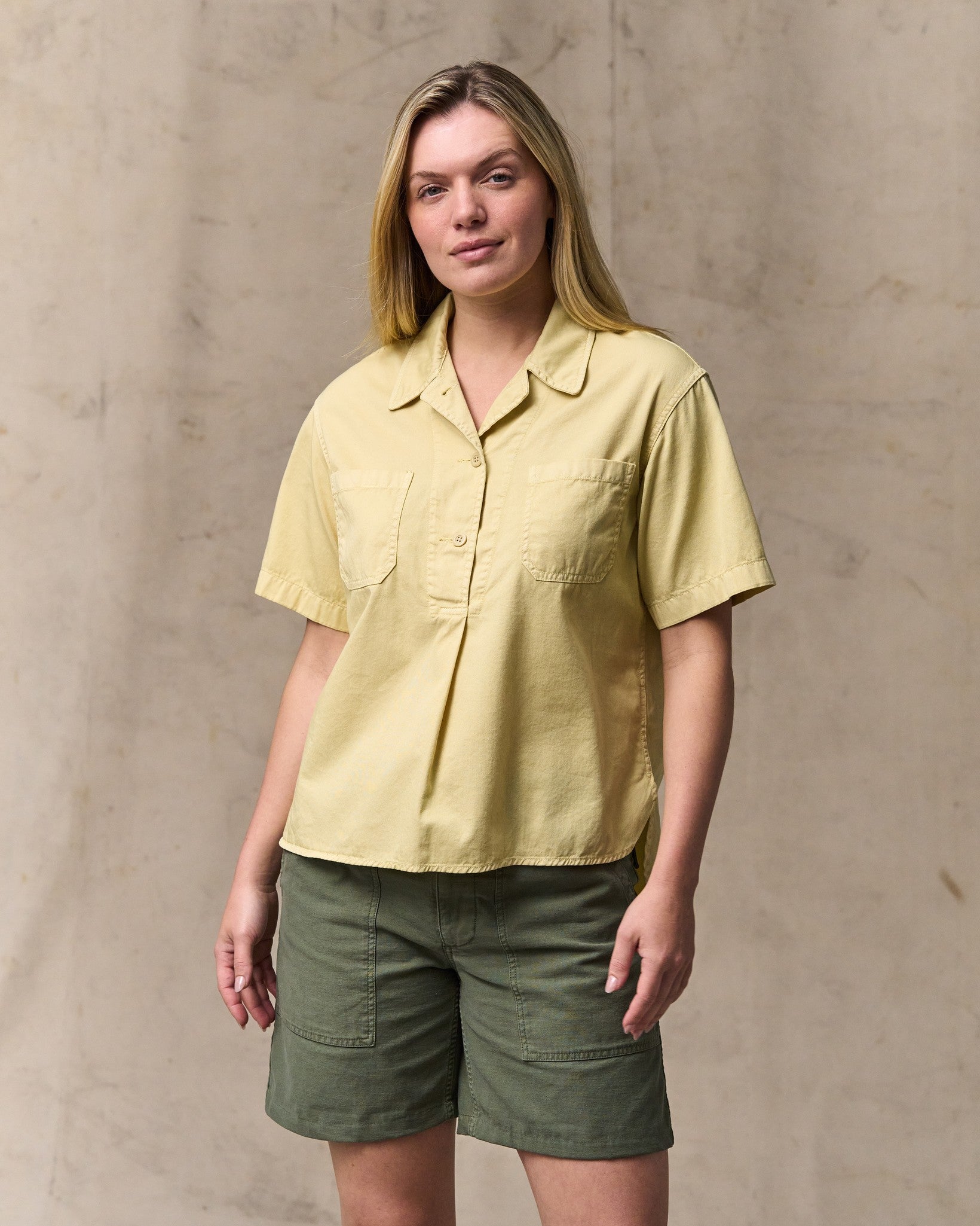Women's Twill Popover Shirt - Pale Tan