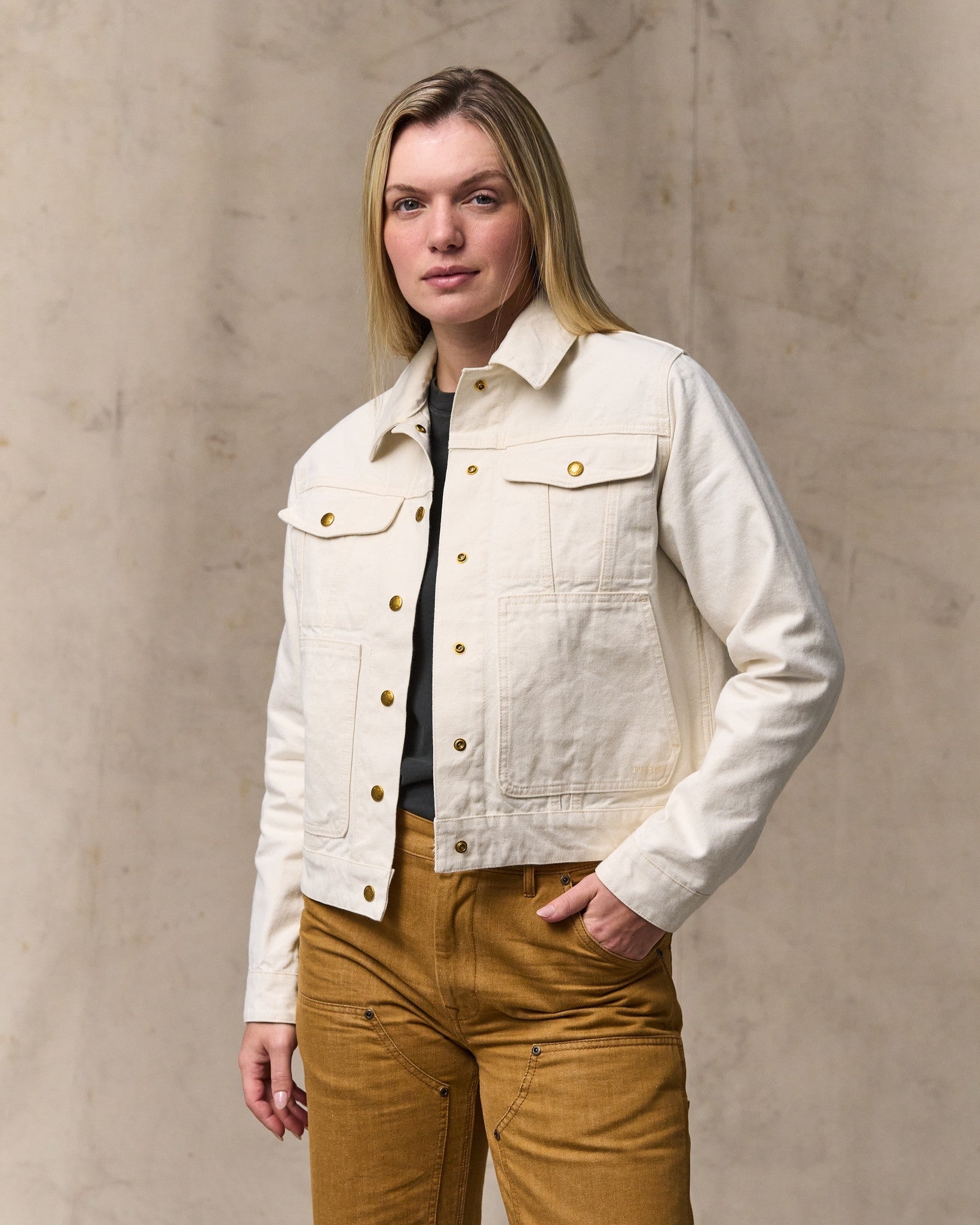 Women's Canvas Short Cruiser Jacket - Natural Seed