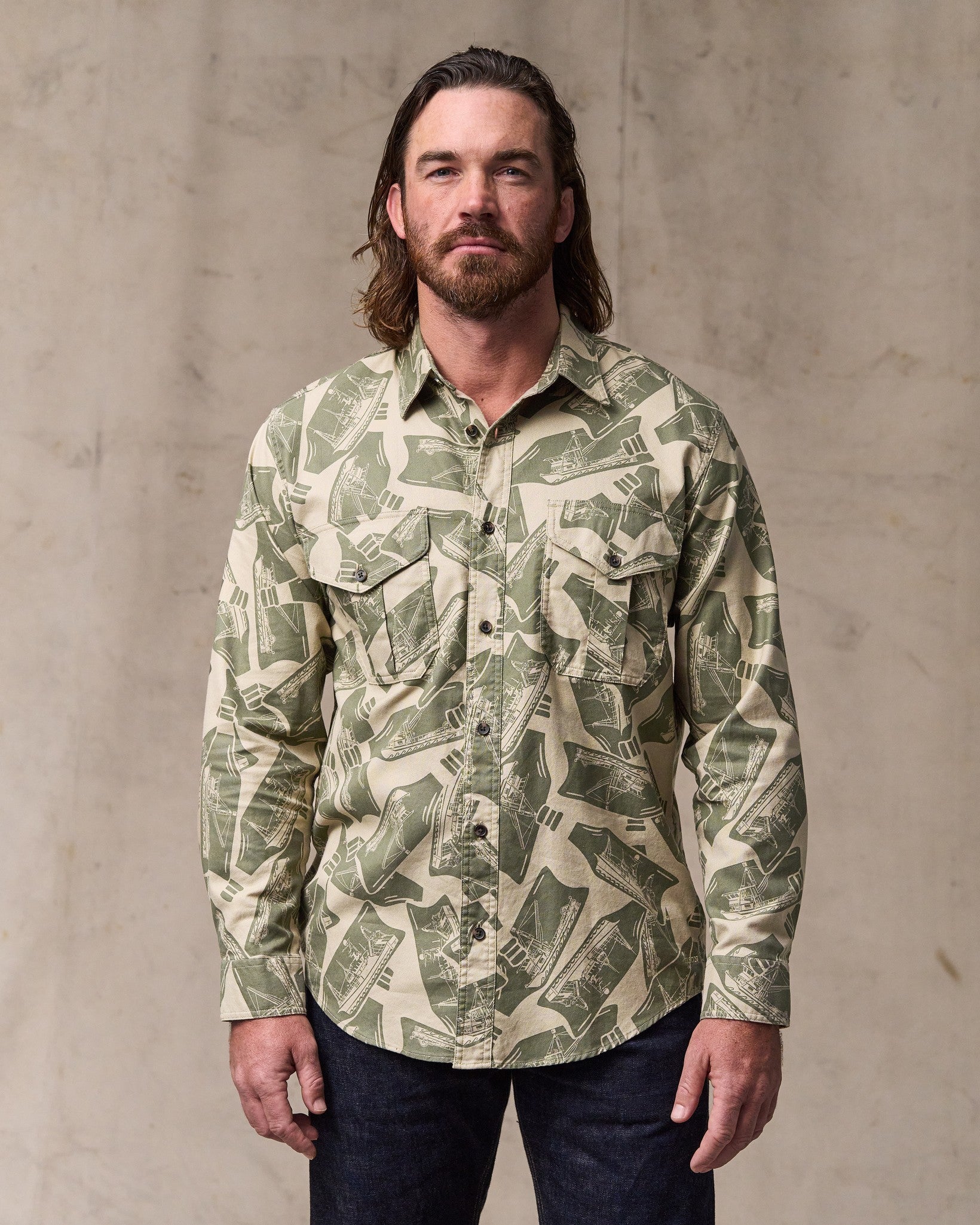 Lightweight Alaskan Guide Shirt - Khaki / Print