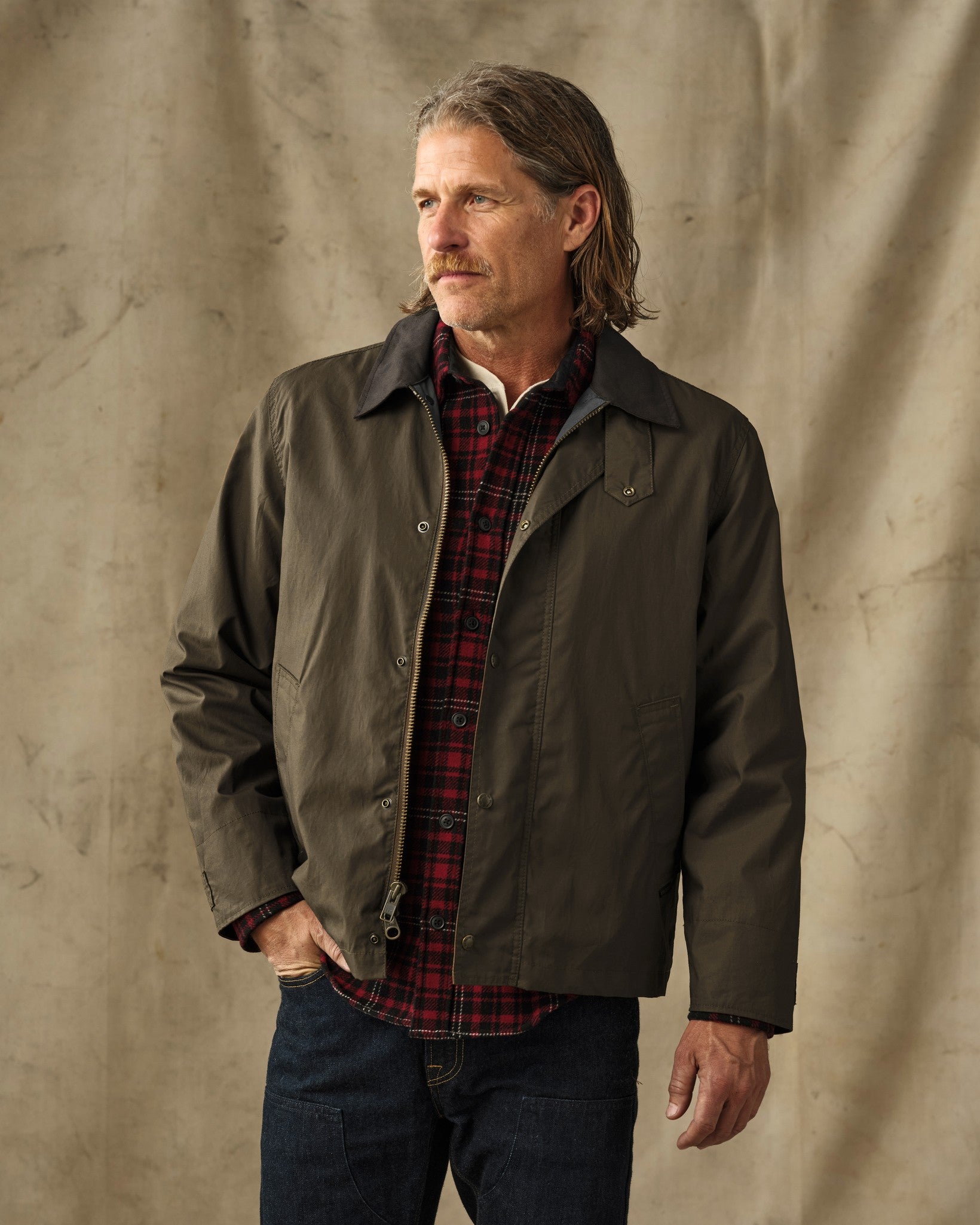 Dry Wax Short Field Jacket - Burnt Olive - Image 4