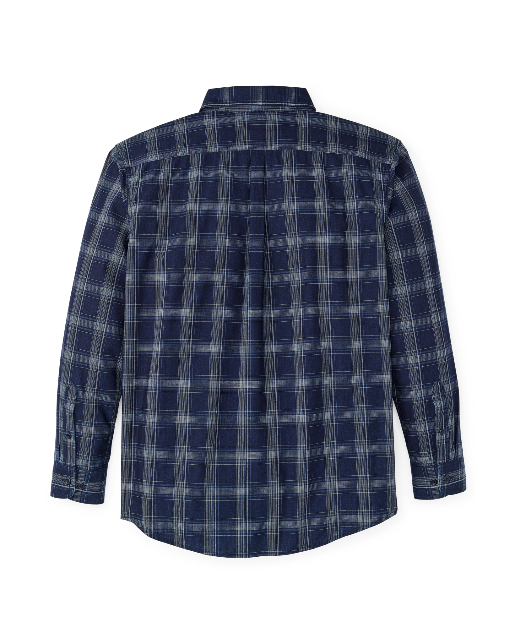 Chambray Button-Down Shirt - Dark Indigo Plaid - Image 5