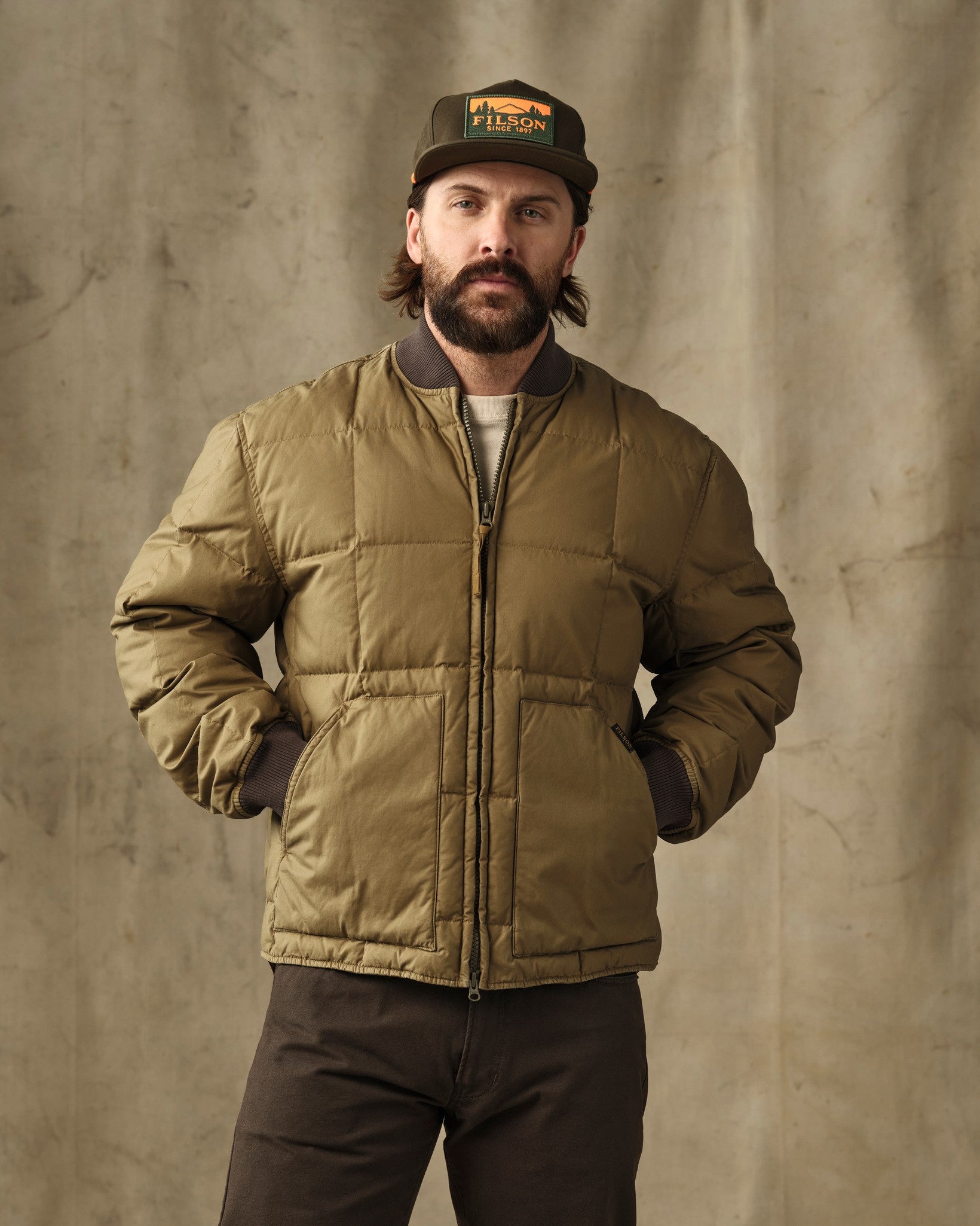 Heritage Cotton Down Jacket - Light Brown