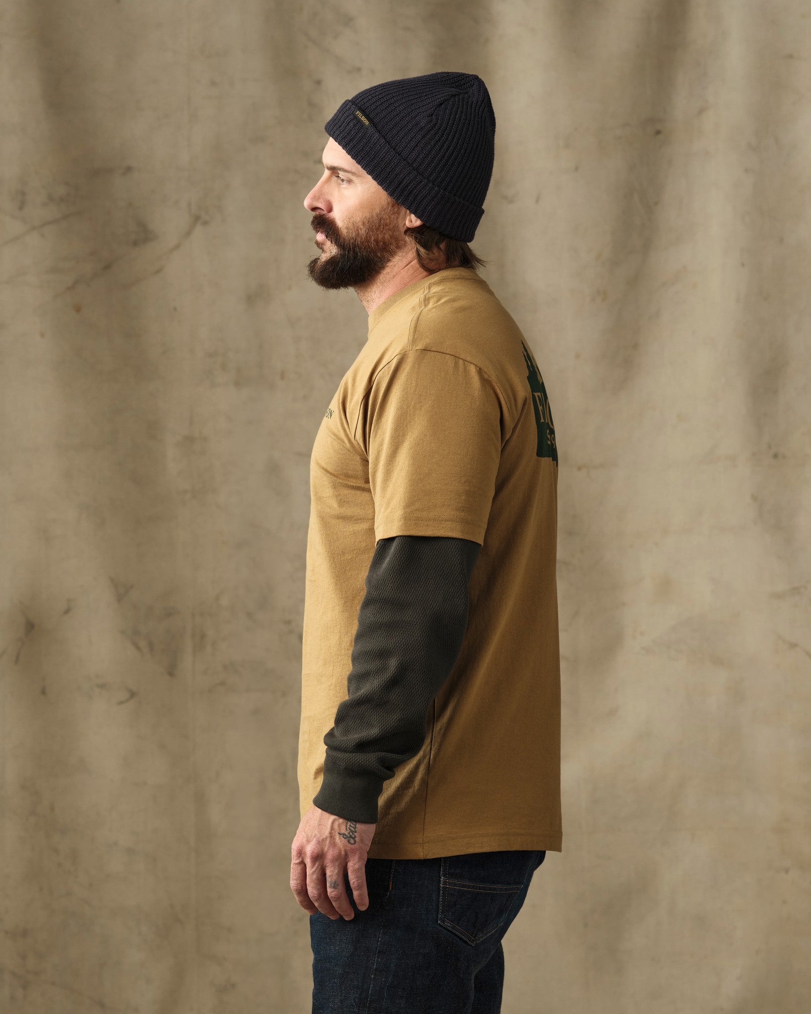 Scenic Graphic T-Shirt - Dull Gold - Image 3