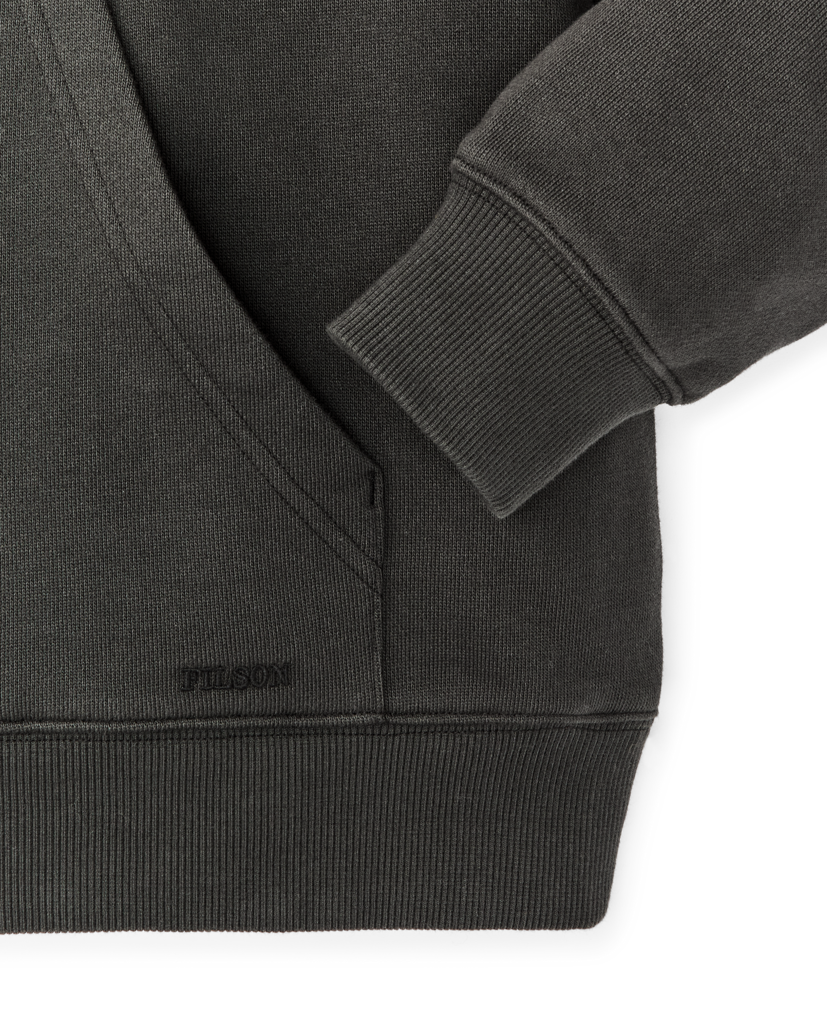 Women's French Terry Half-Zip Hoodie - Faded Black - Image 3