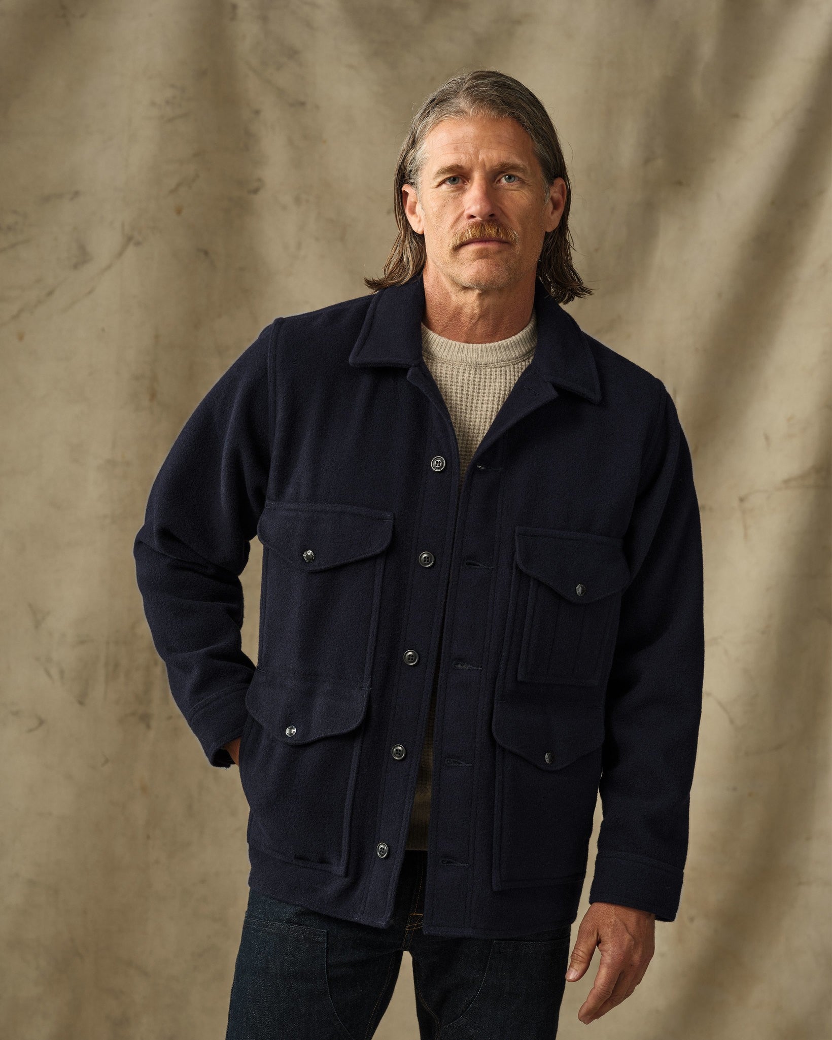 Mackinaw Wool Cruiser Jacket - Dark Navy