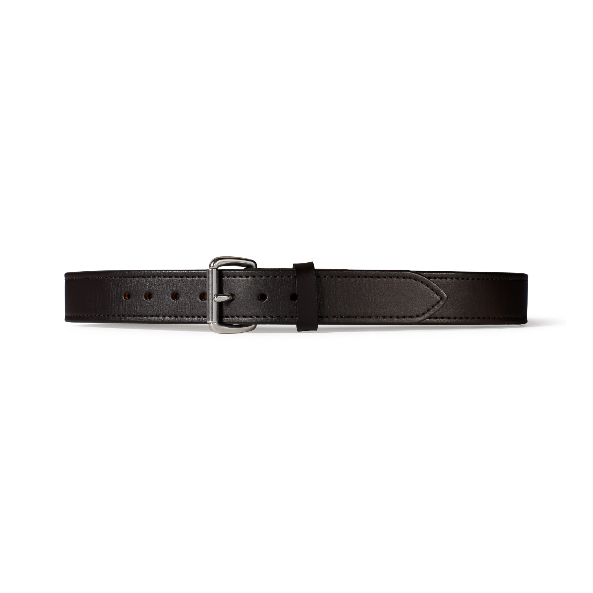 1.5 Double Bridle Leather Belt - Brown Leather/Stainless Steel