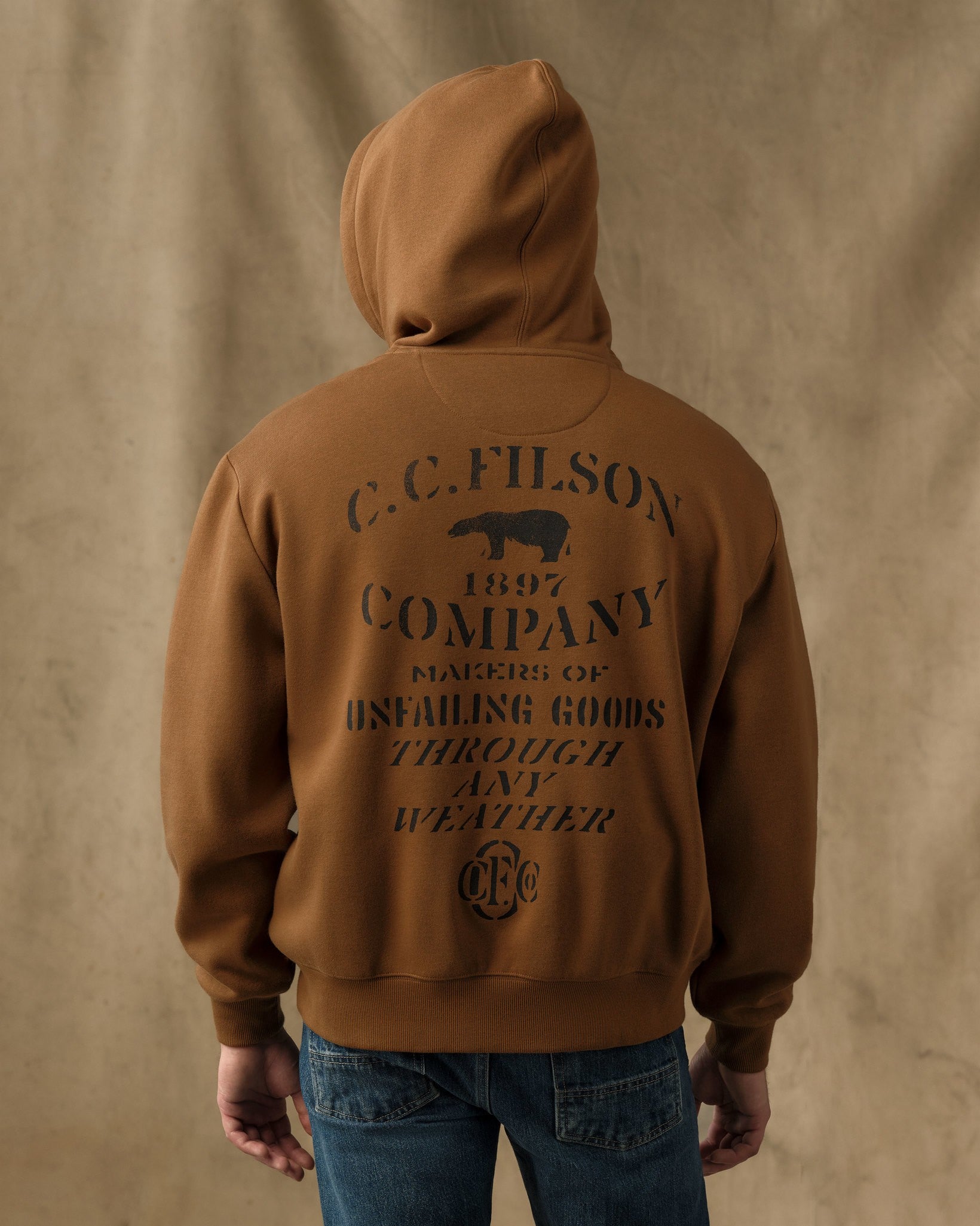 Stencil Graphic Hoodie - Whiskey - Image 2