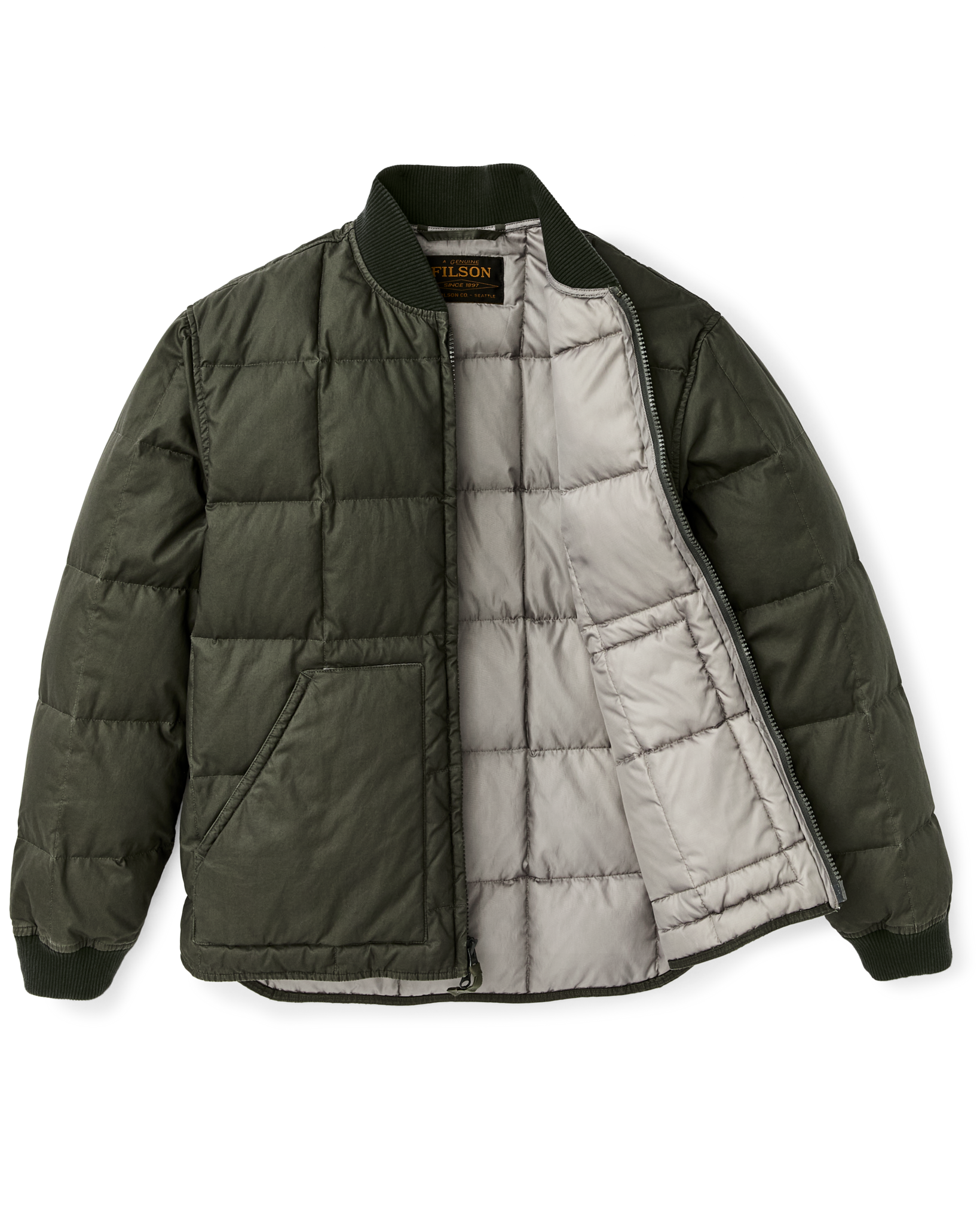 Heritage Cotton Down Jacket - Beluga - Image 5