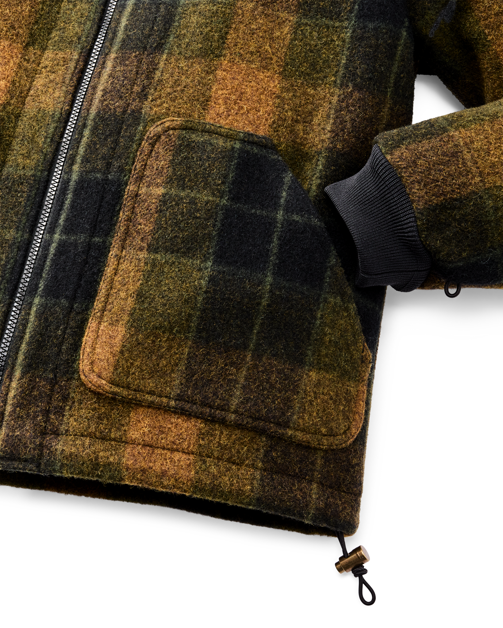 Mackinaw Wool Jacket Liner - Loden Heather Plaid - Image 4