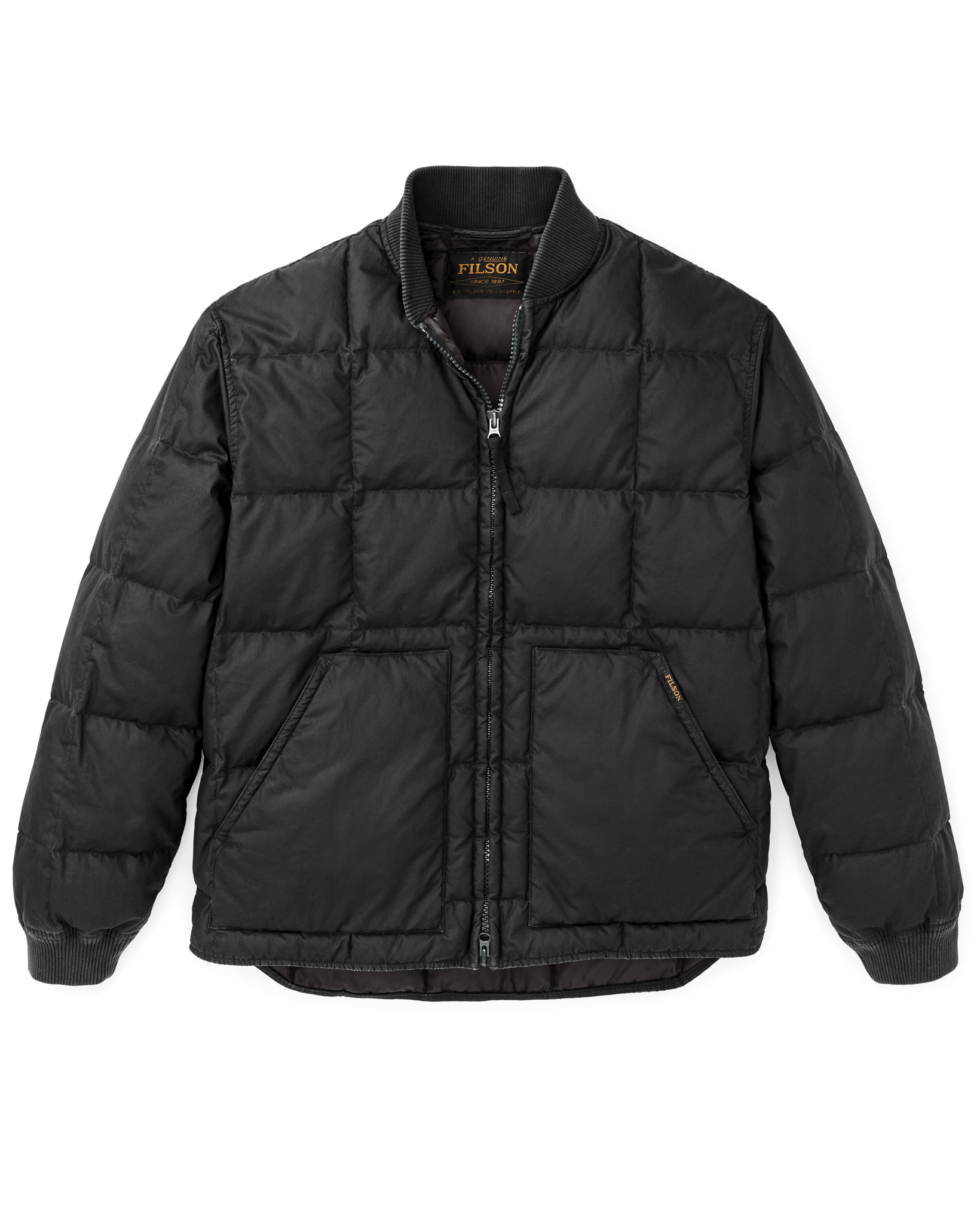 Heritage Cotton Down Jacket - Black - Image 4