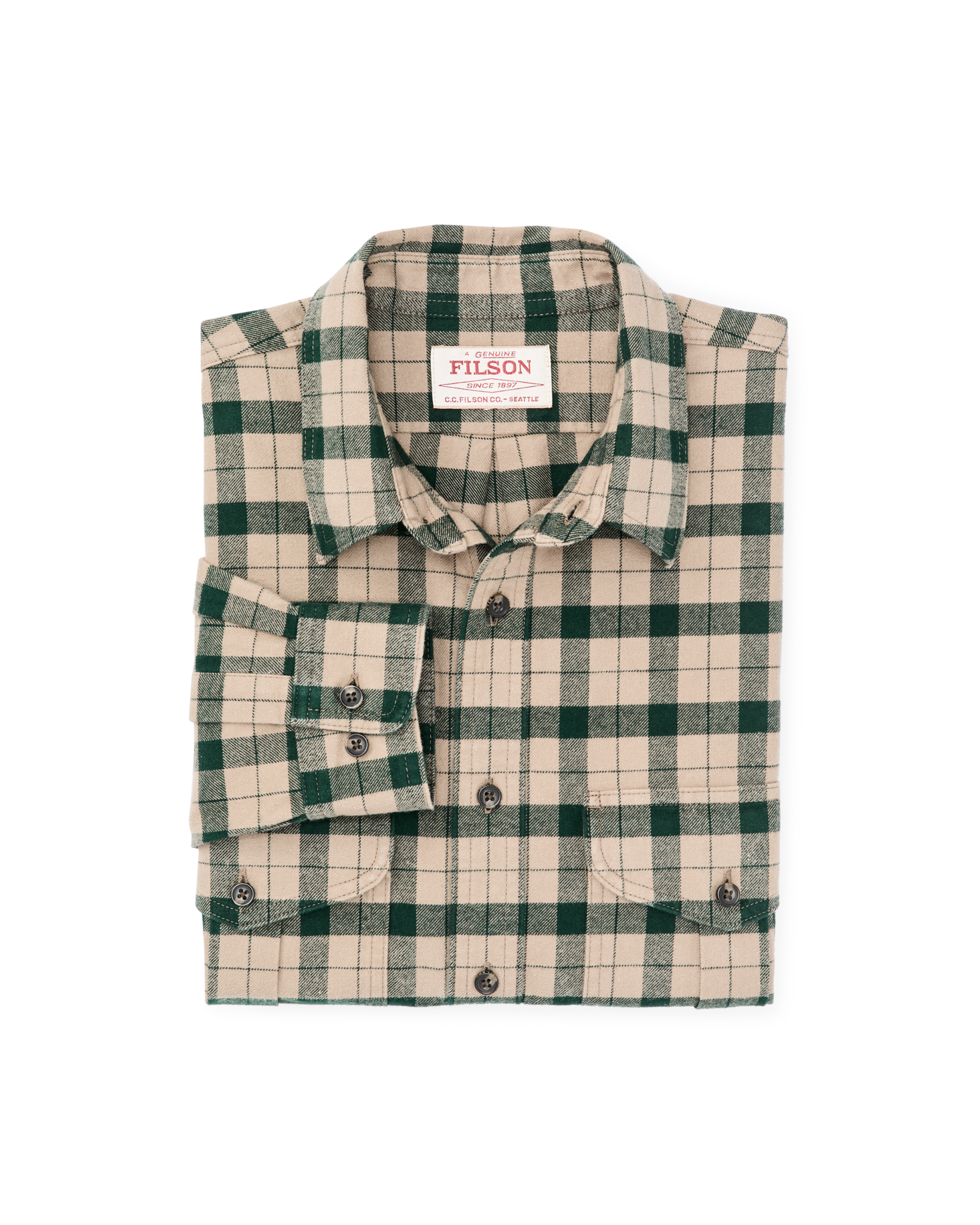 Alaskan Guide Shirt - Oatmeal / Pine Plaid - Image 7
