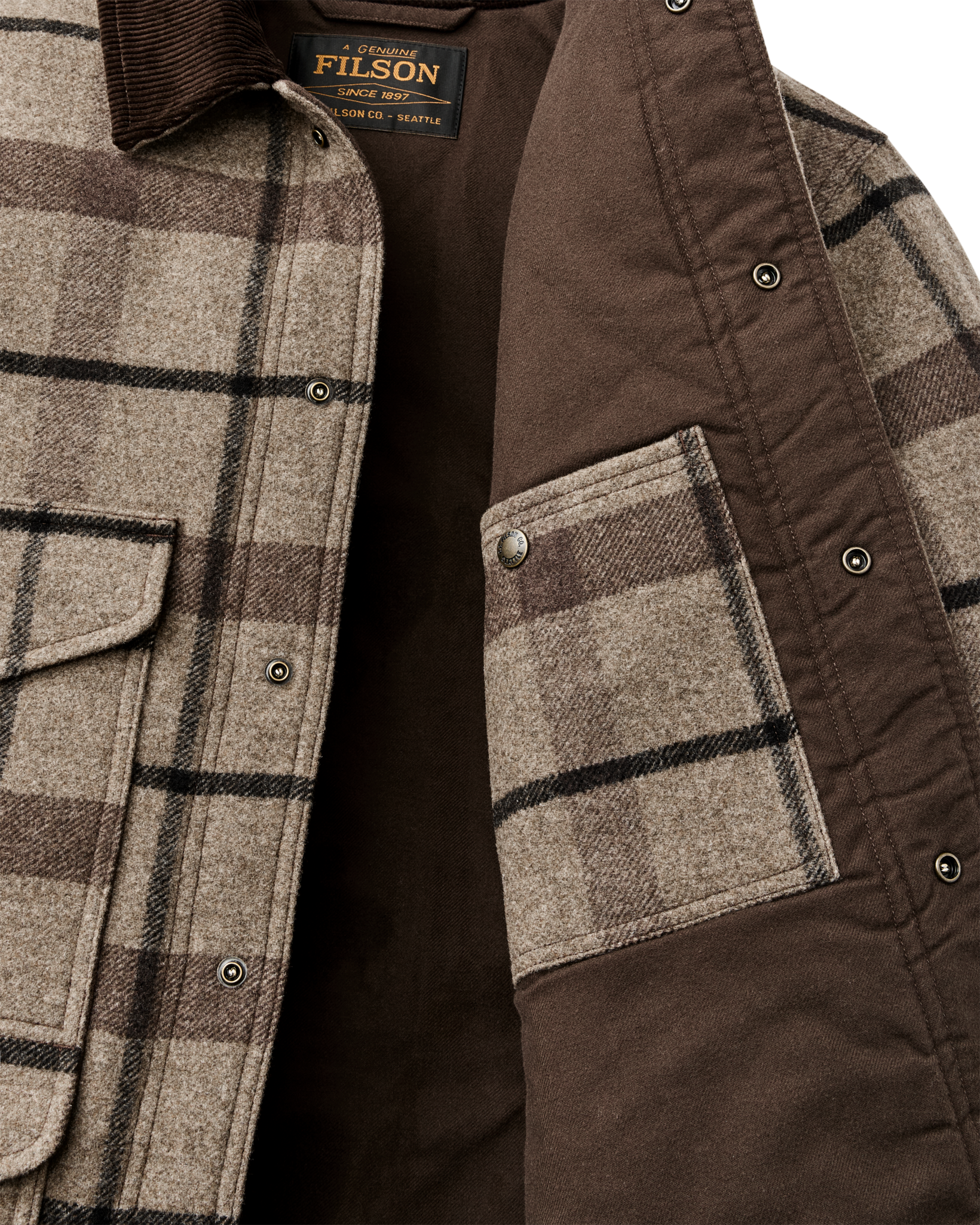 Spokane Insulated Cruiser Jacket - Brown Heather Plaid - Image 8