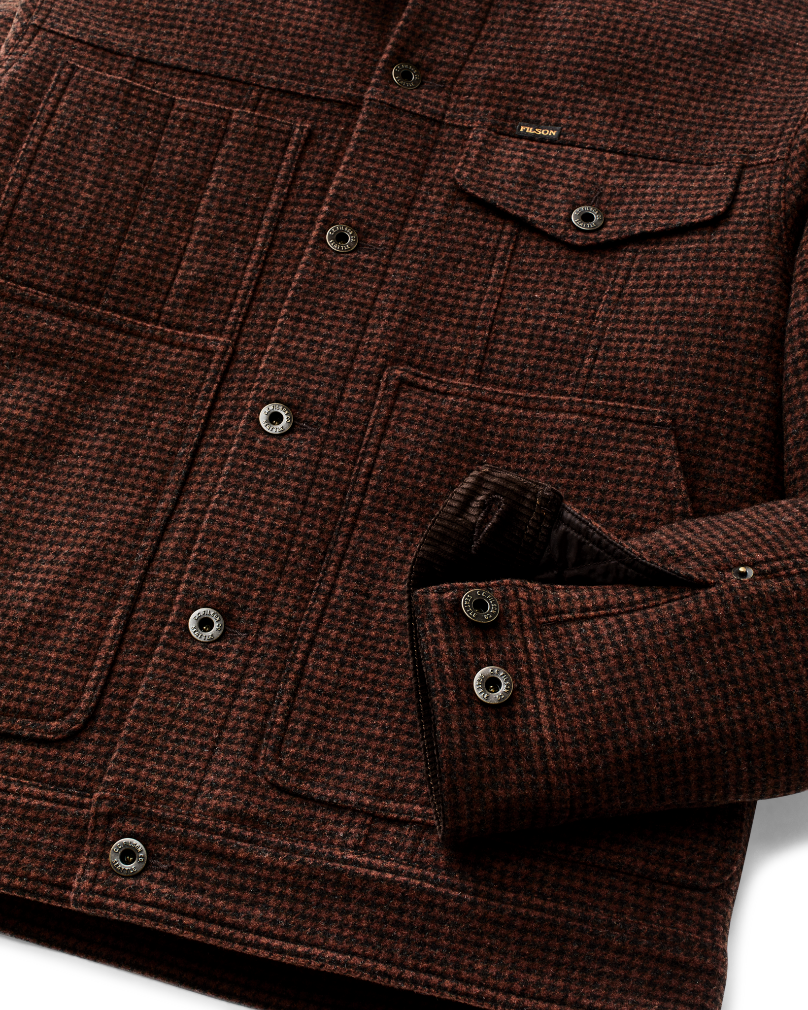 Spokane Insulated Short Cruiser - Merlot / Black Plaid - Image 7