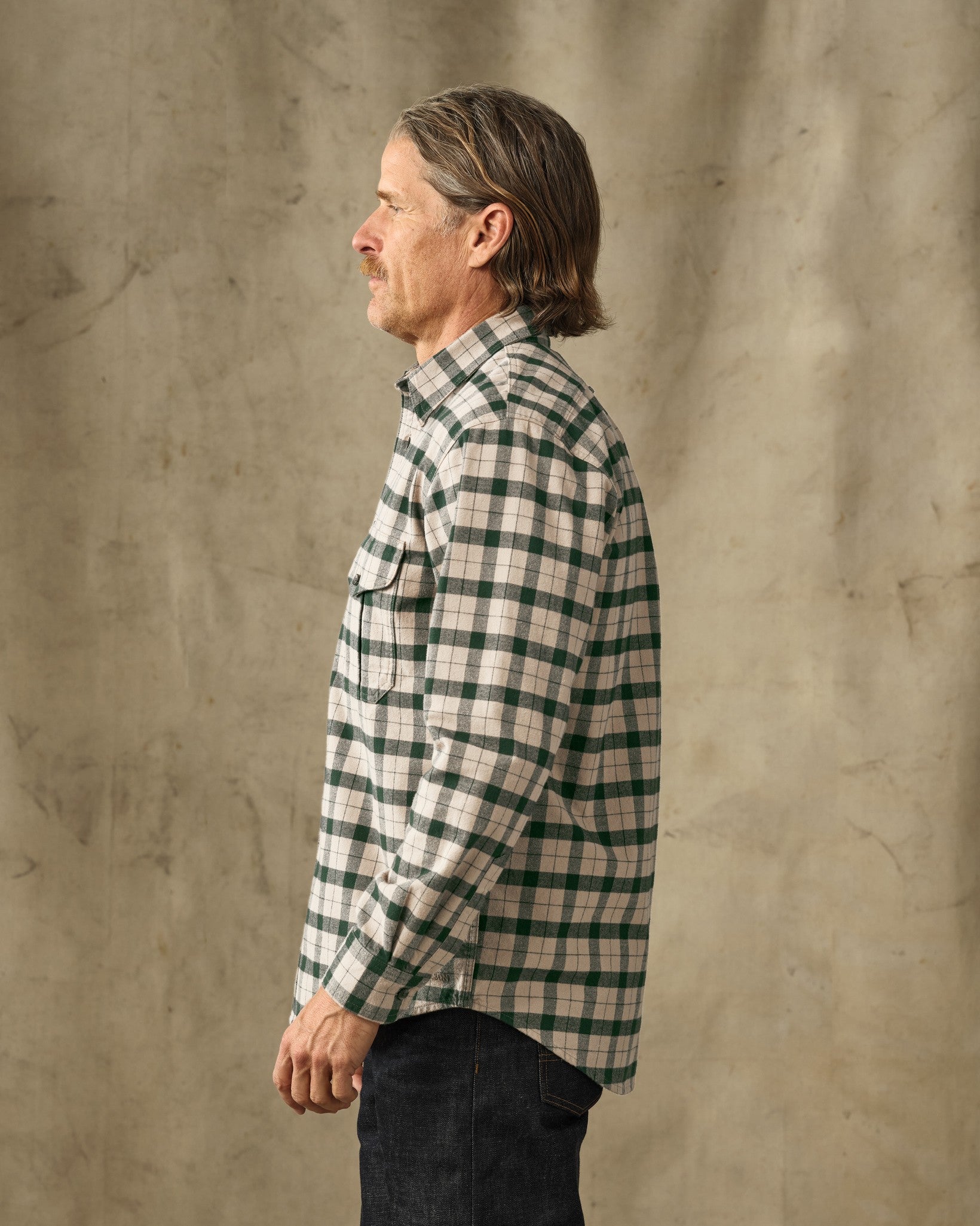 Alaskan Guide Shirt - Oatmeal / Pine Plaid - Image 3