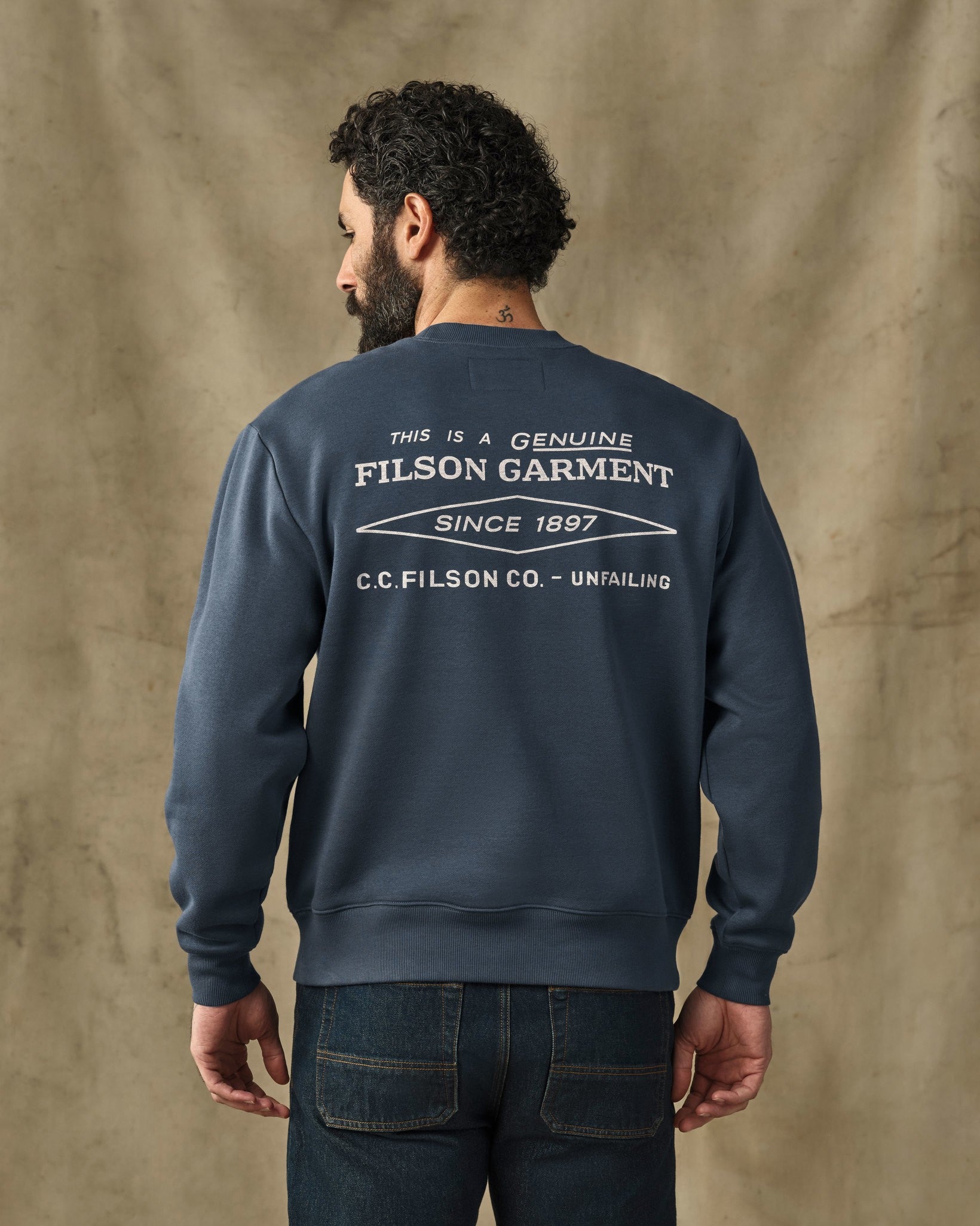Diamond Graphic Crewneck Sweatshirt - Ink Blue - Image 2