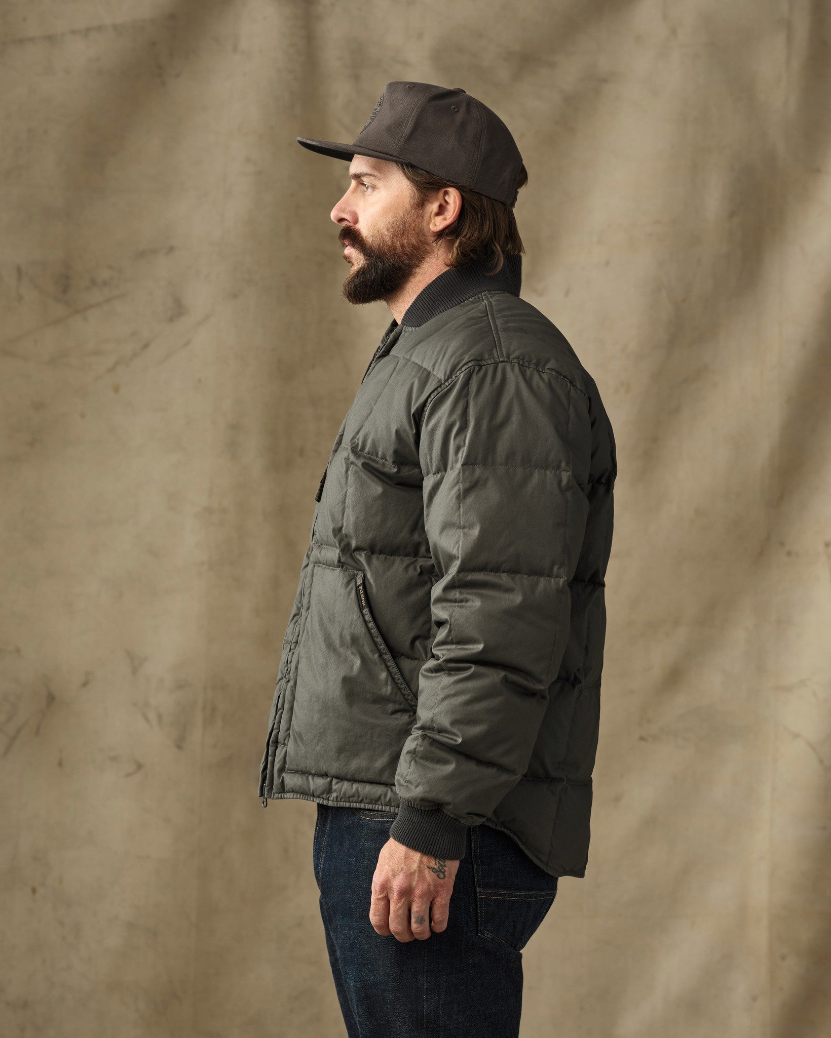Heritage Cotton Down Jacket - Beluga - Image 3