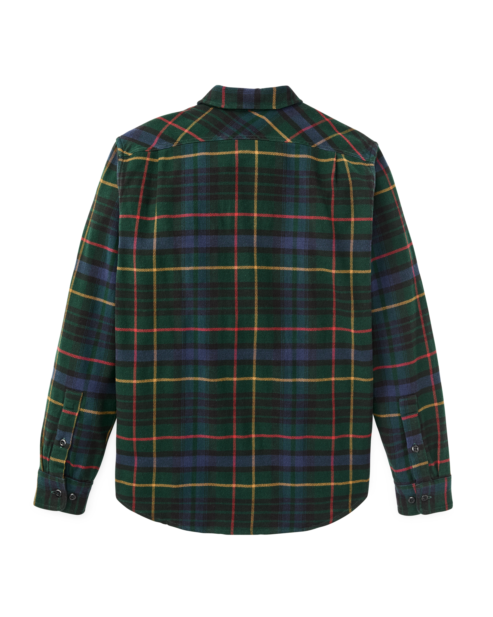 Vintage Flannel Work Shirt - Green / Navy Plaid - Image 5