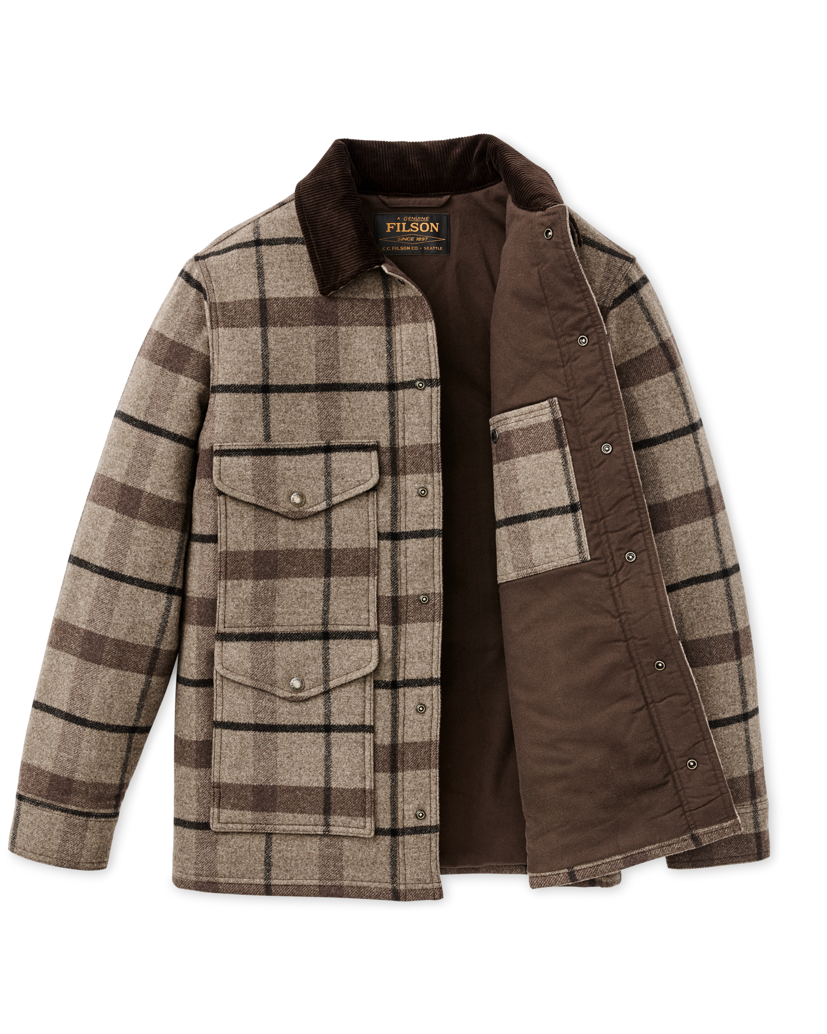 Spokane Insulated Cruiser Jacket - Brown Heather Plaid - Image 5