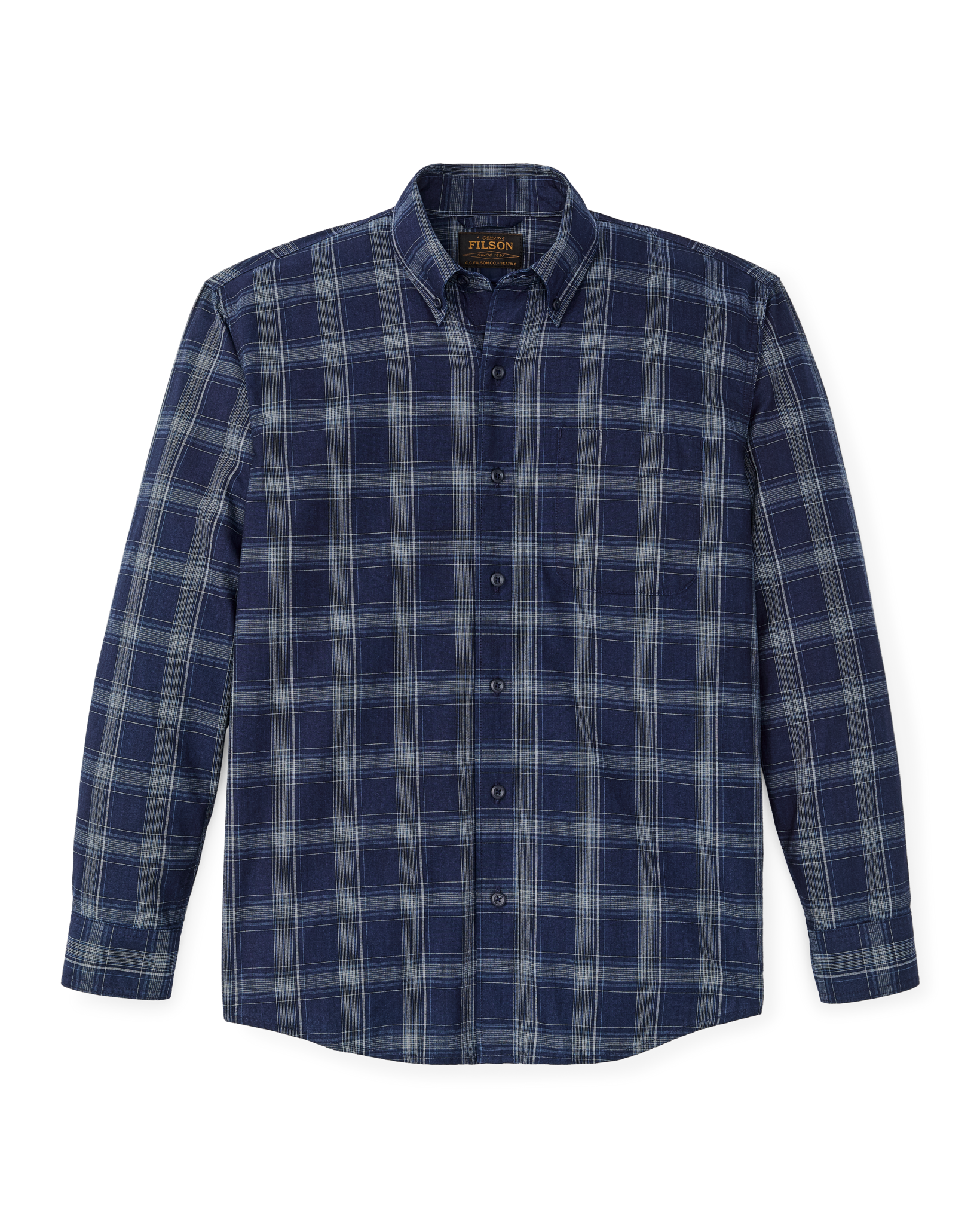 Chambray Button-Down Shirt - Dark Indigo Plaid - Image 4