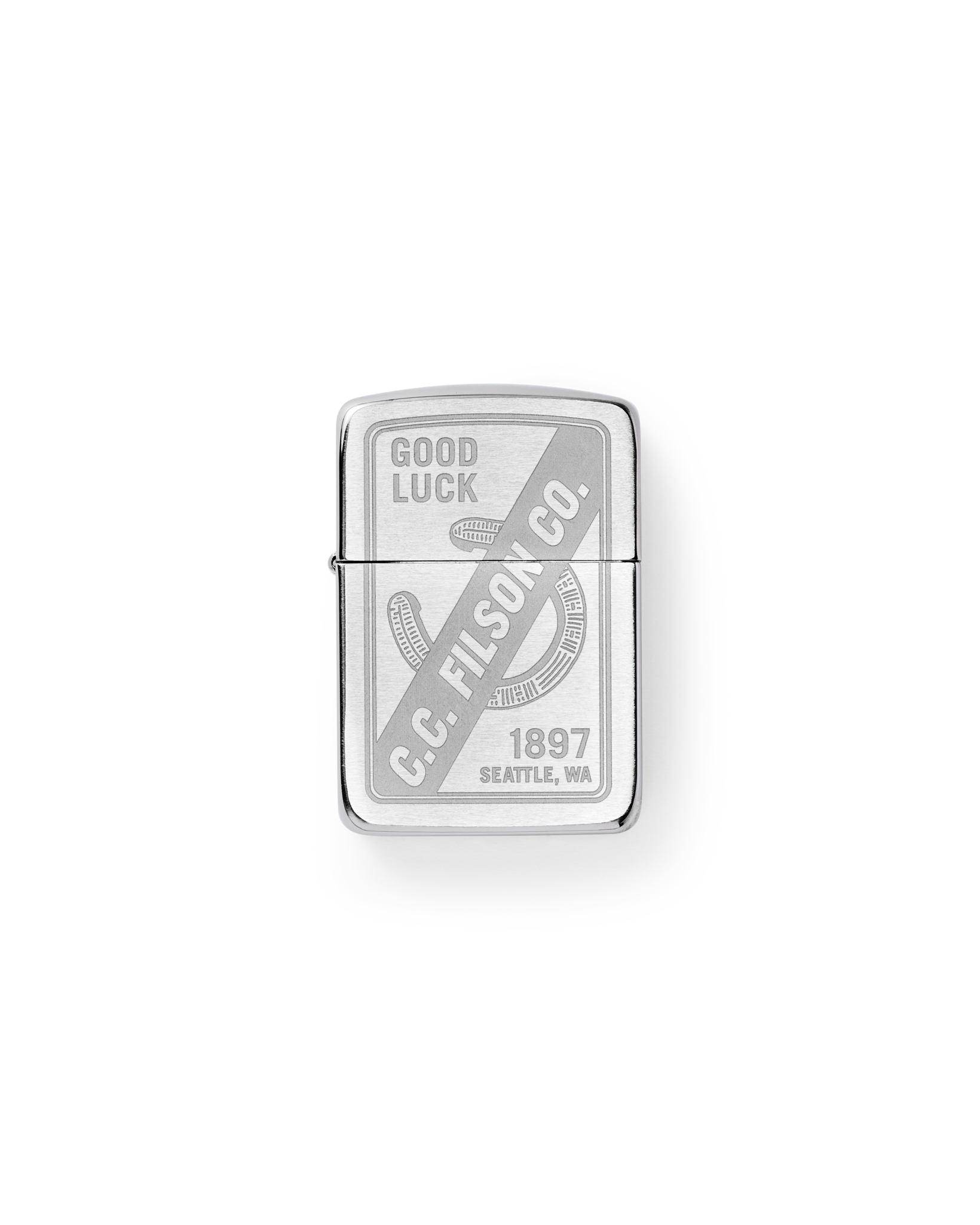 Zippo Good Luck Graphic Lighter - Brushed Chrome