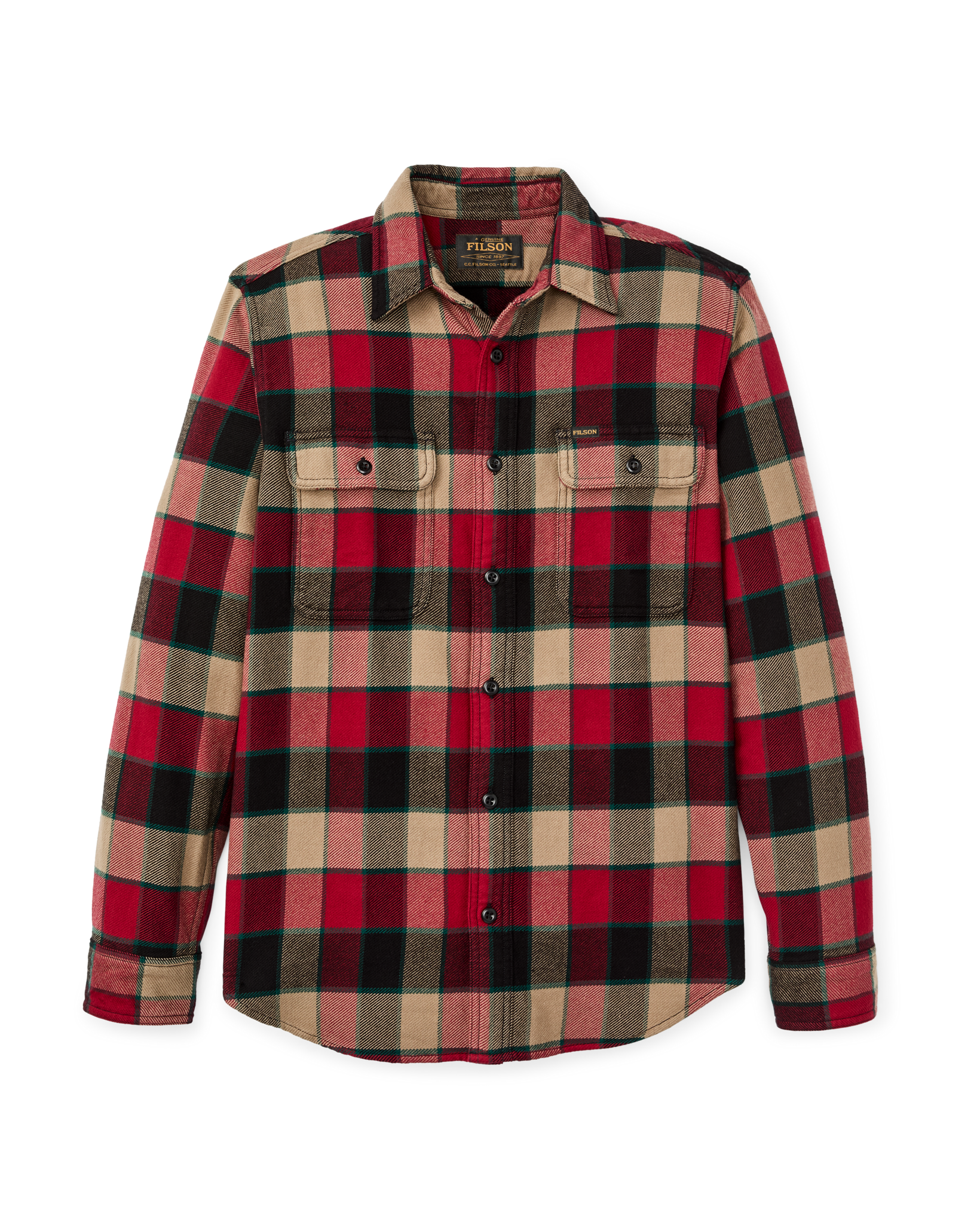 Vintage Flannel Work Shirt - Red / Cream Plaid - Image 4