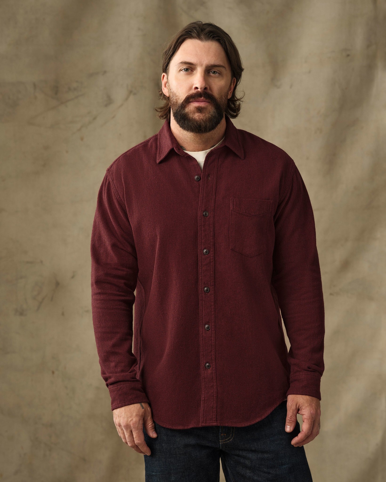 Rustic Flannel Shirt - Port Heather