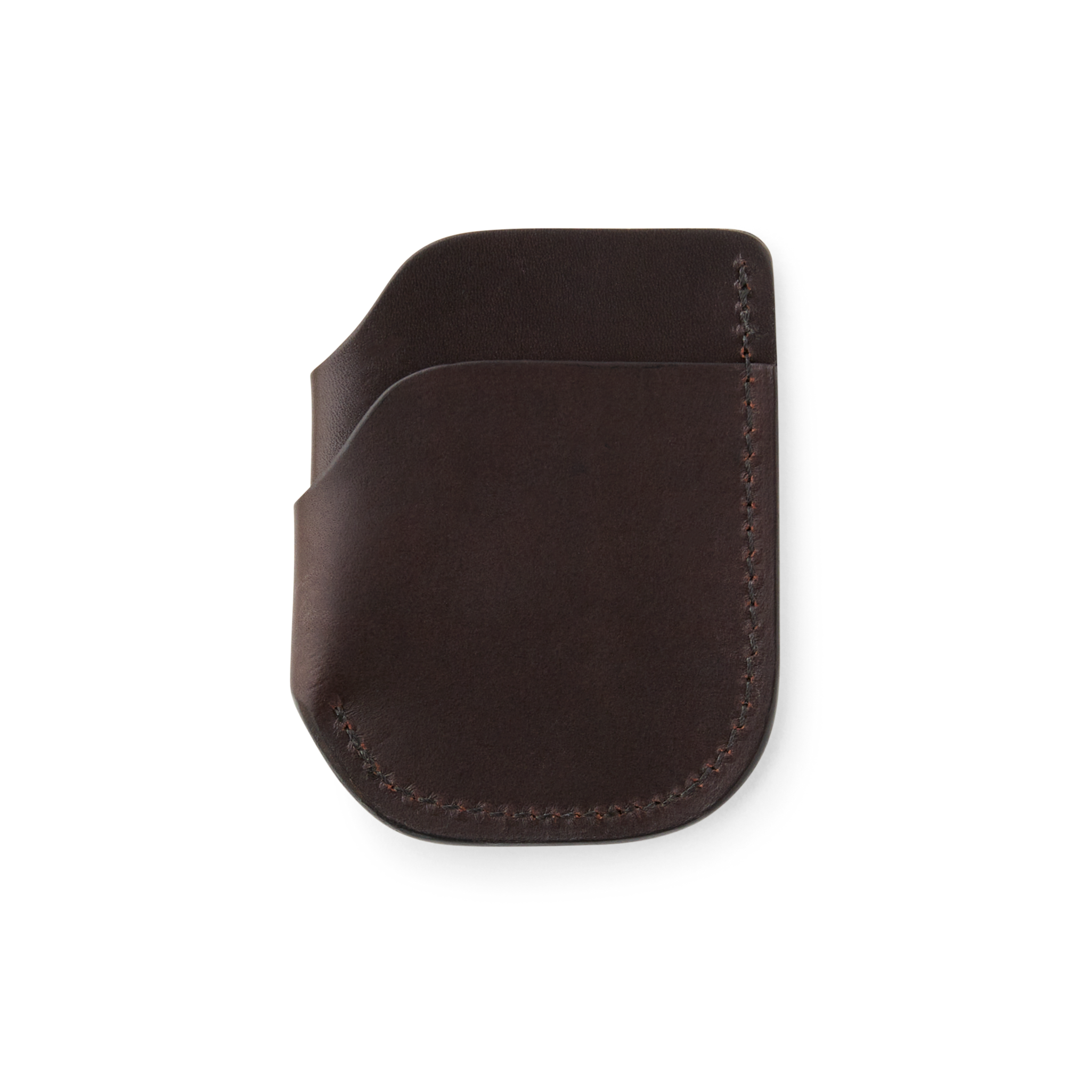 Bridle Leather Front Pocket Cash & Card Case - Brown Leather - Image 2