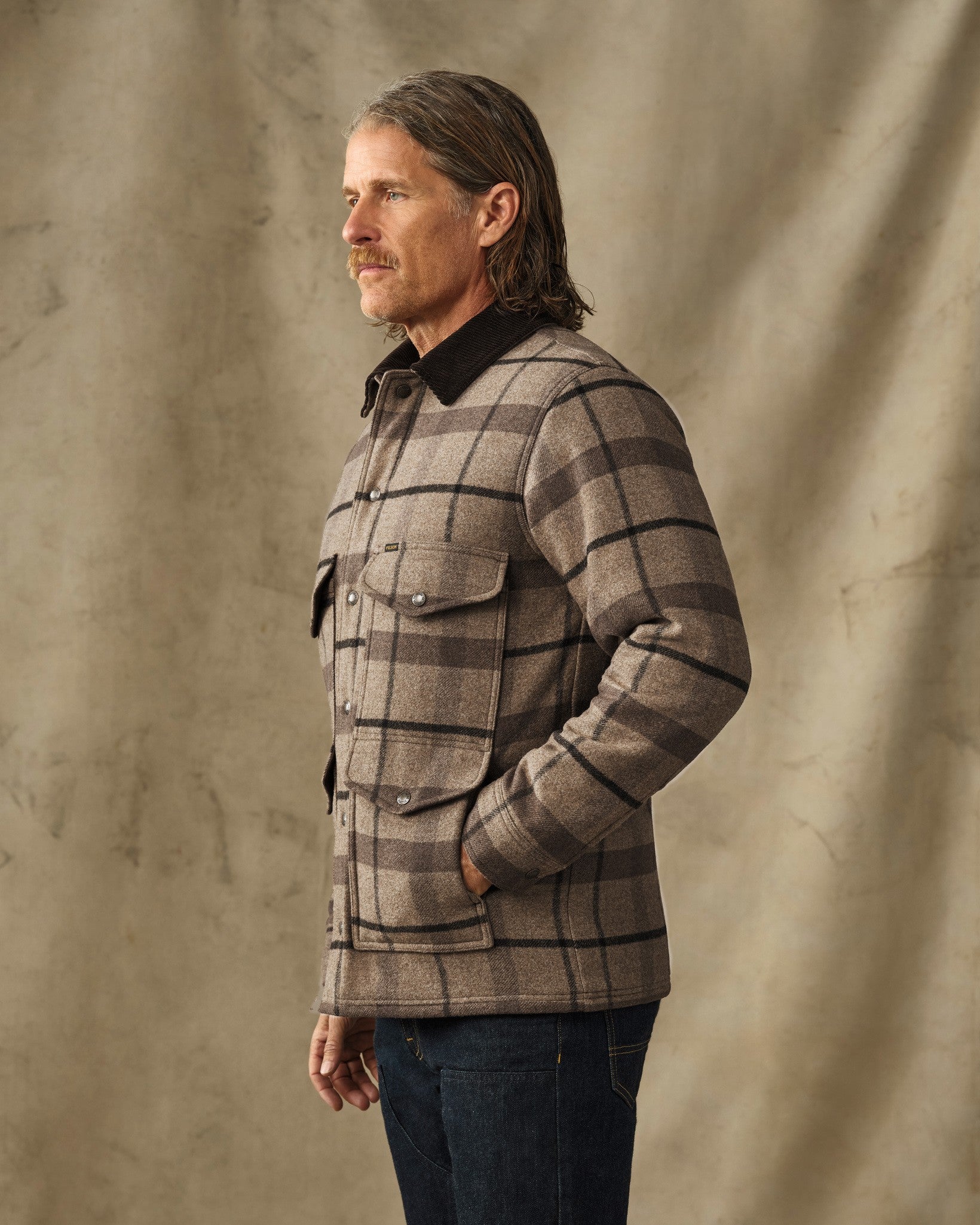 Spokane Insulated Cruiser Jacket - Brown Heather Plaid - Image 3