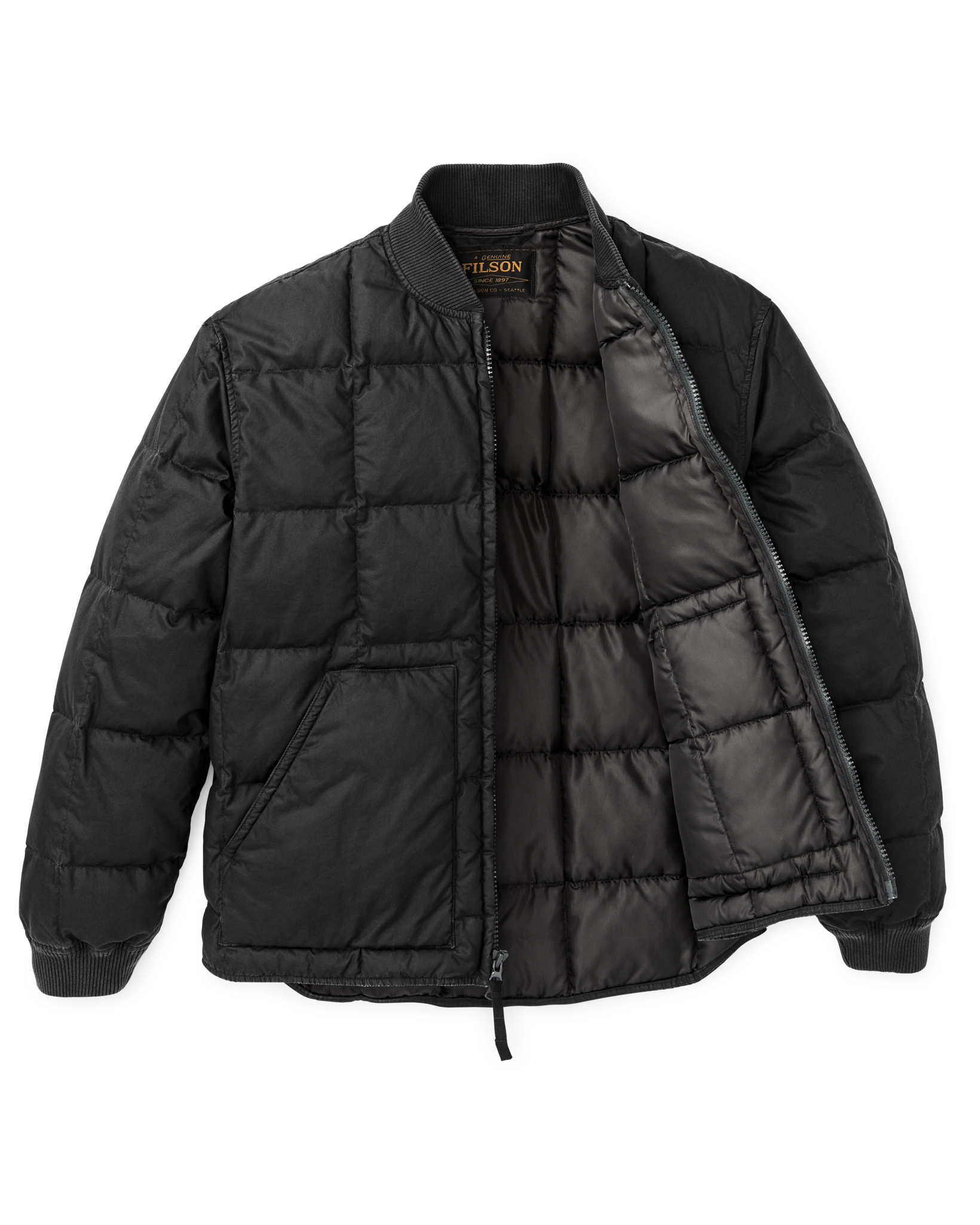 Heritage Cotton Down Jacket - Black - Image 5