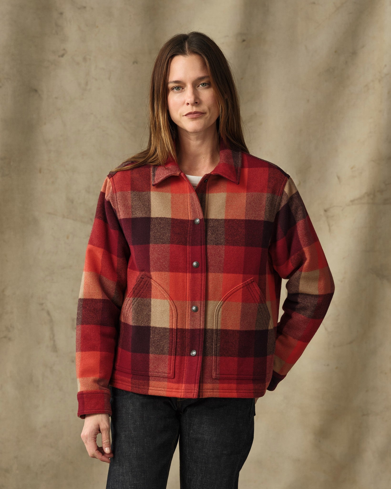 Women's Spokane Insulated Jacket - Red / Burgundy Plaid