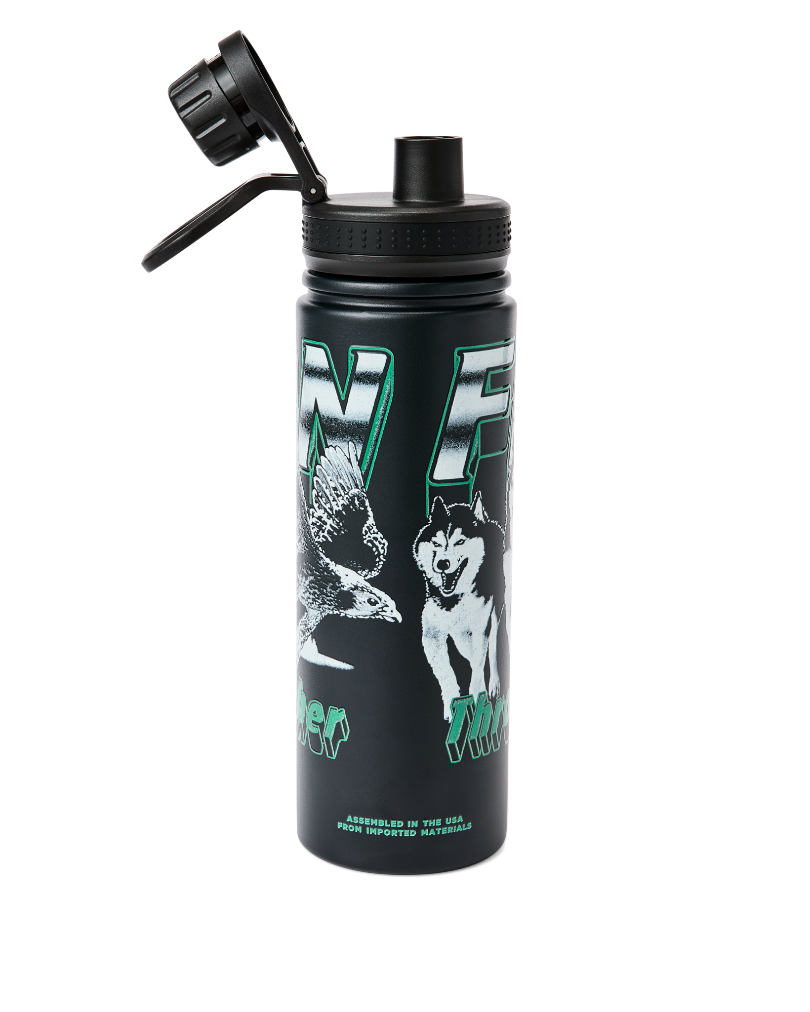 Huskies Graphic Insulated Water Bottle - Black - Image 2